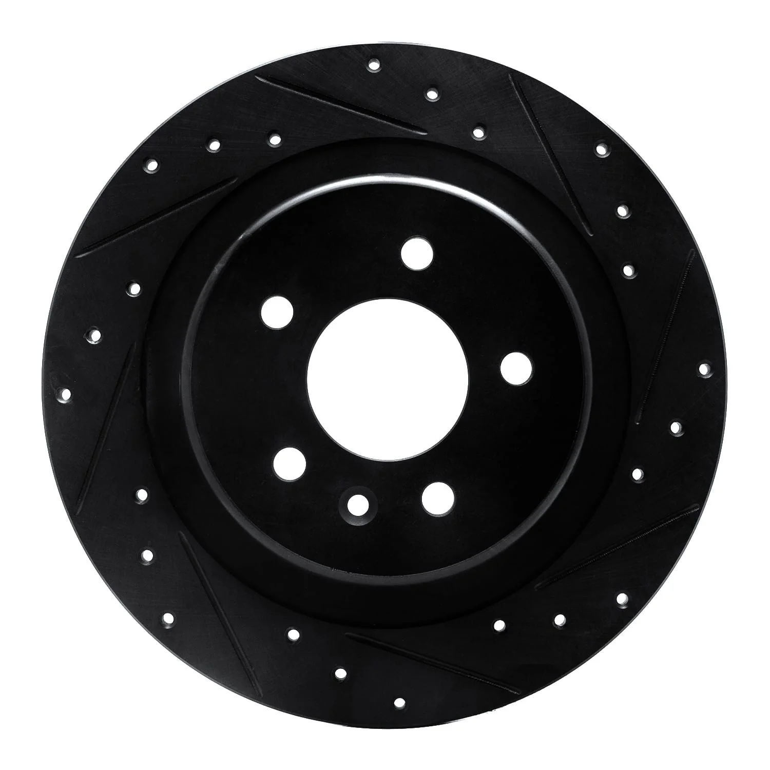 R1 Concepts 16-18 Buick Envision Rear Right Drilled & Slotted Black Brake Rotor