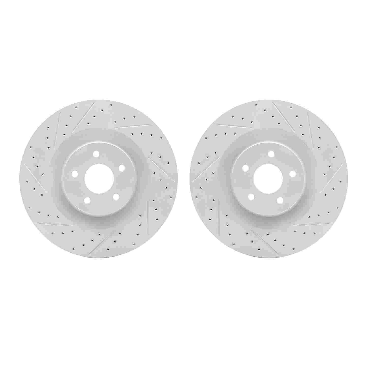 R1 Concepts 16-18 Ford Focus Front Drilled & Slotted Carbon Coated Brake Rotor Set