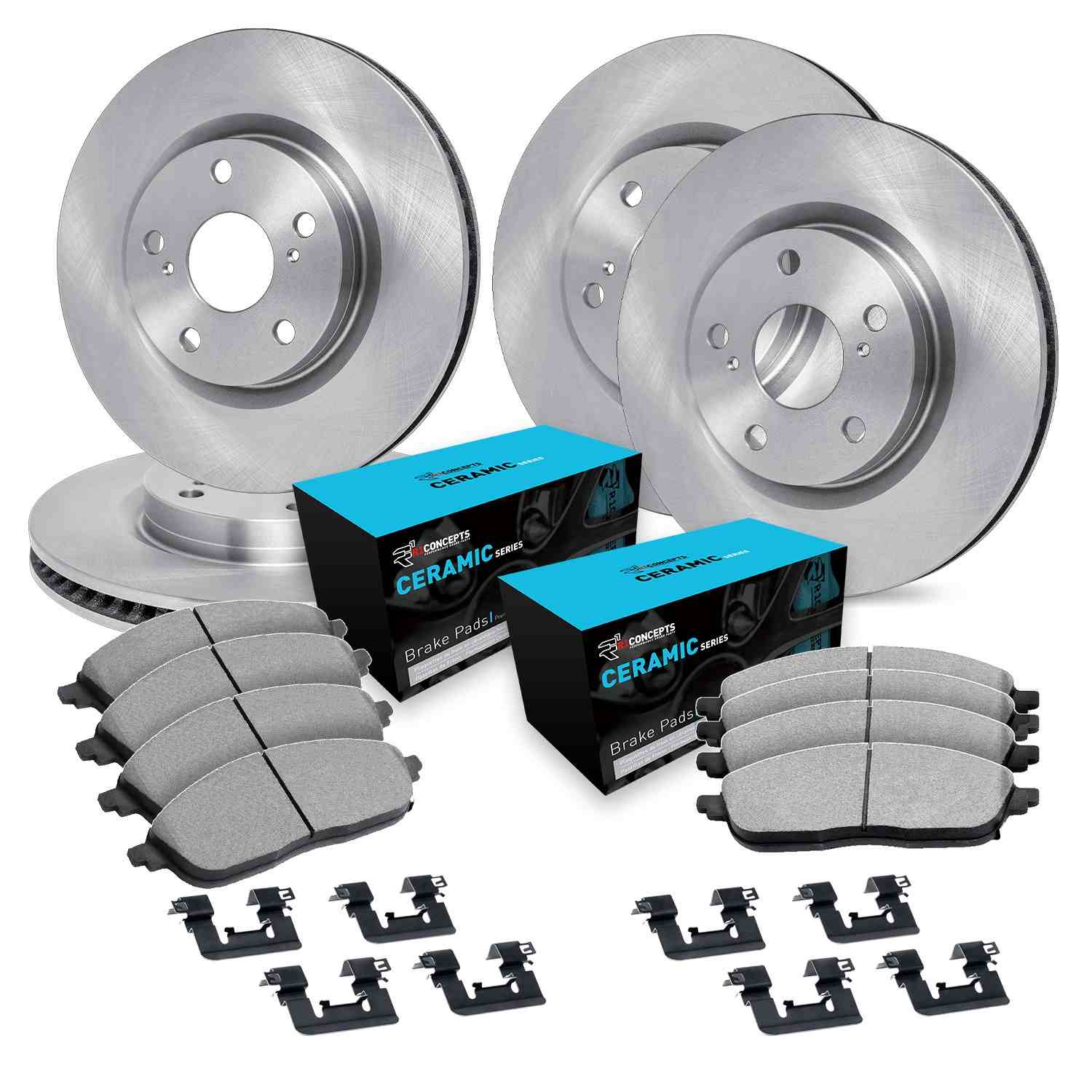 R1 Concepts 16-18 Mazda CX-3 Front & Rear Brake Rotor Set w/Ceramic Pads and Hardware