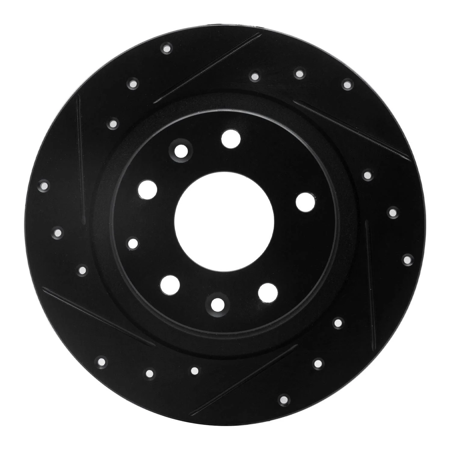 R1 Concepts 16-18 Mazda CX-3 Rear Left Drilled & Slotted Black Brake Rotor