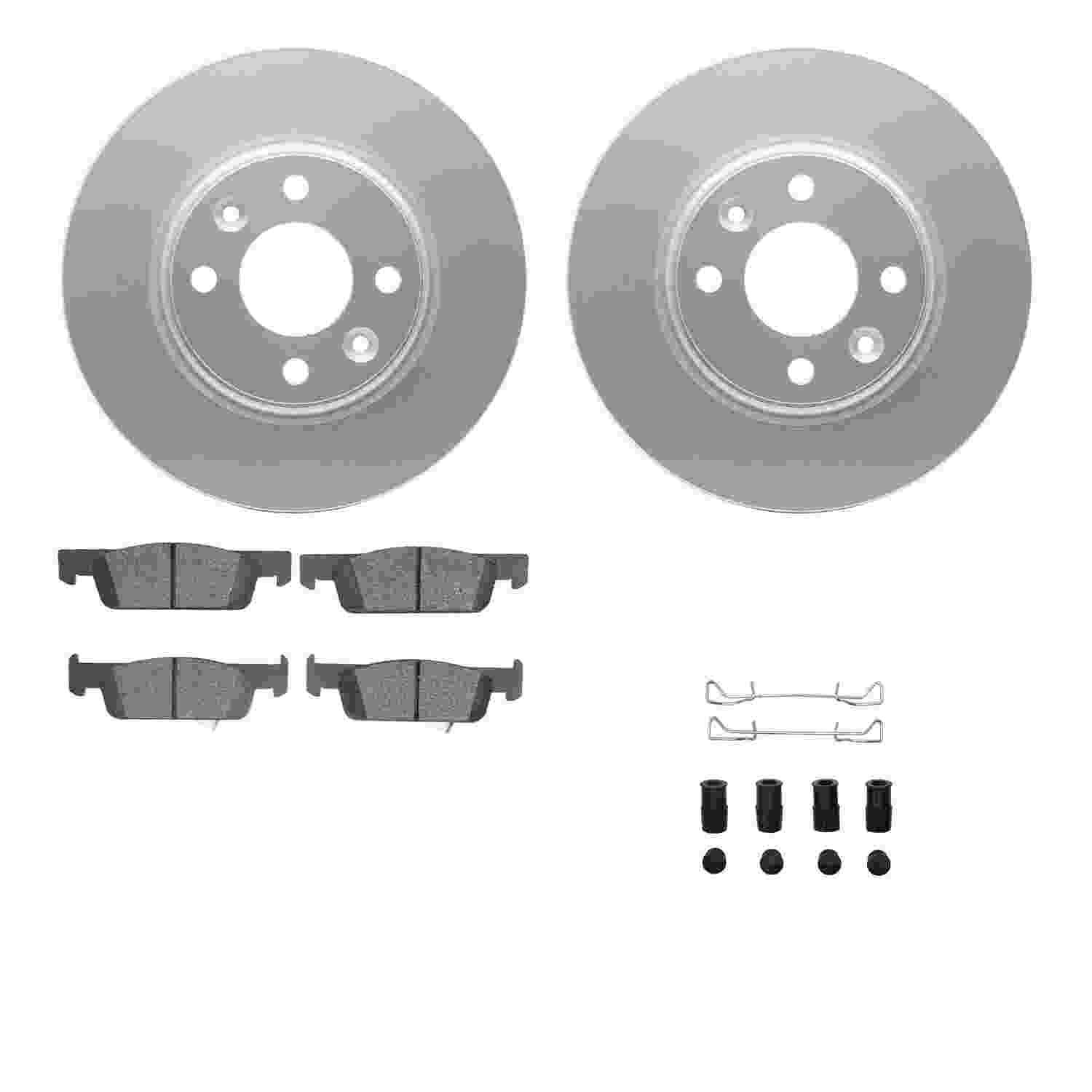 R1 Concepts 16-18 Smart Fortwo Front Carbon Coated Brake Rotor Set w/Euro Ceramic Pads and Hardware