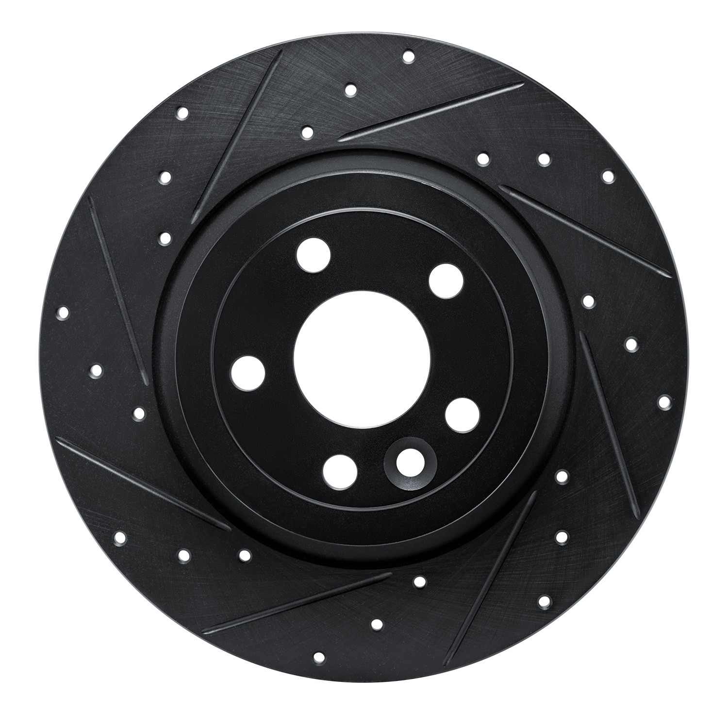 R1 Concepts 16-19 Land Rover Range Rover Evoque Rear Left Drilled & Slotted Black Brake Rotor