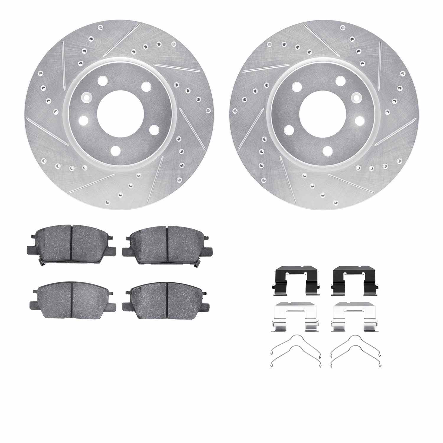 R1 Concepts 16-20 Buick Regal Sportback Front Drill/Slot Silver Rotors w/Optimum Pads