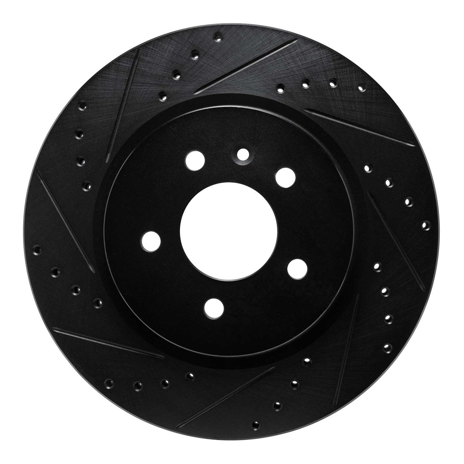 R1 Concepts 16-20 Buick Regal Sportback Rear Left Drilled & Slotted Black Brake Rotor