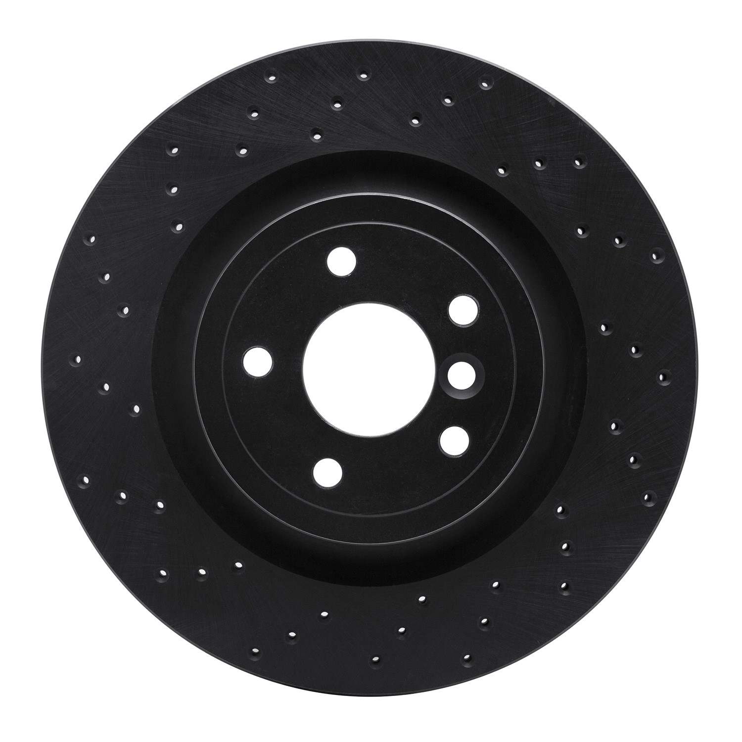 R1 Concepts 16-21 Jaguar XE Rear Left Drilled Black Brake Rotor