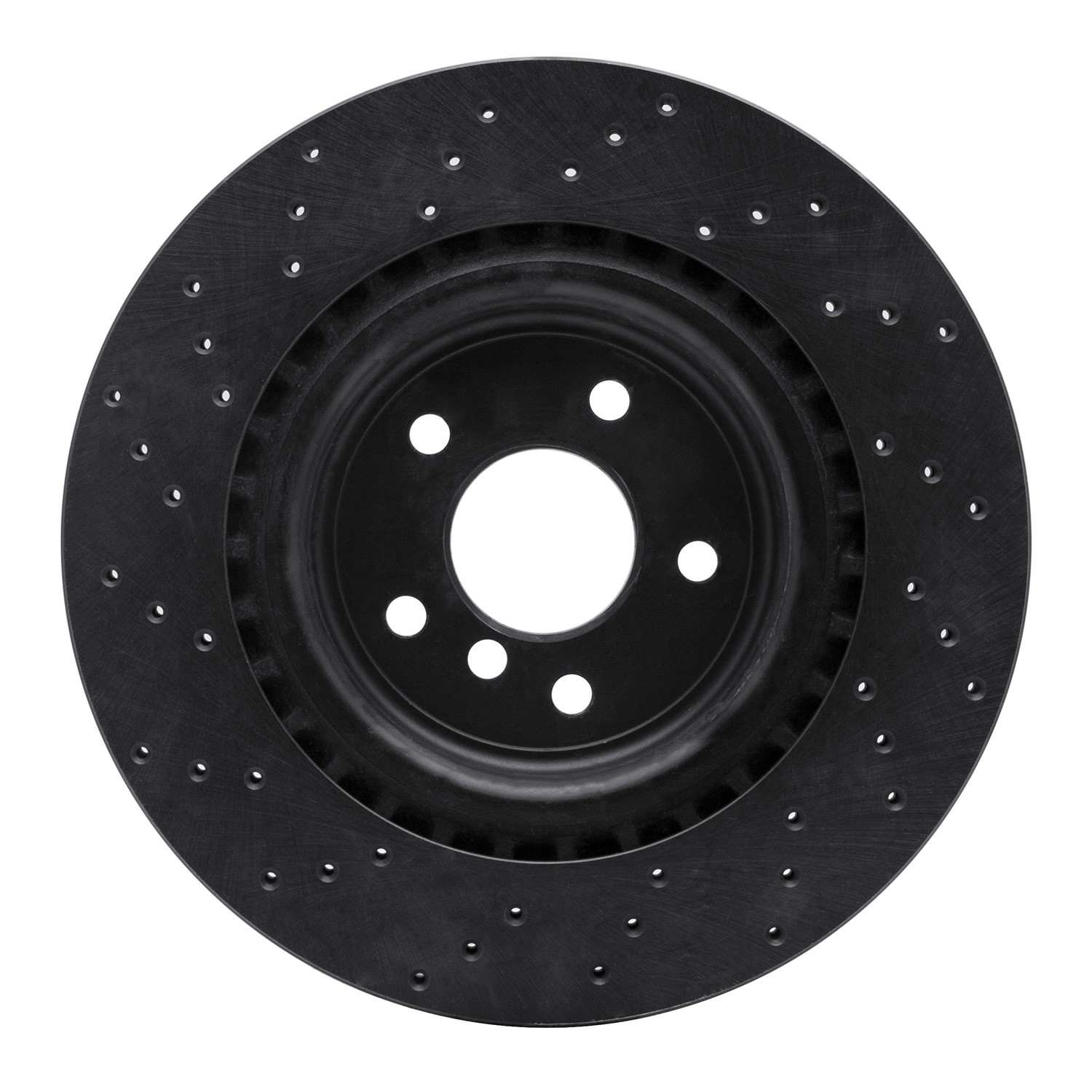 R1 Concepts 16-21 Jaguar XE Rear Right Drilled Black Brake Rotor - Image 2