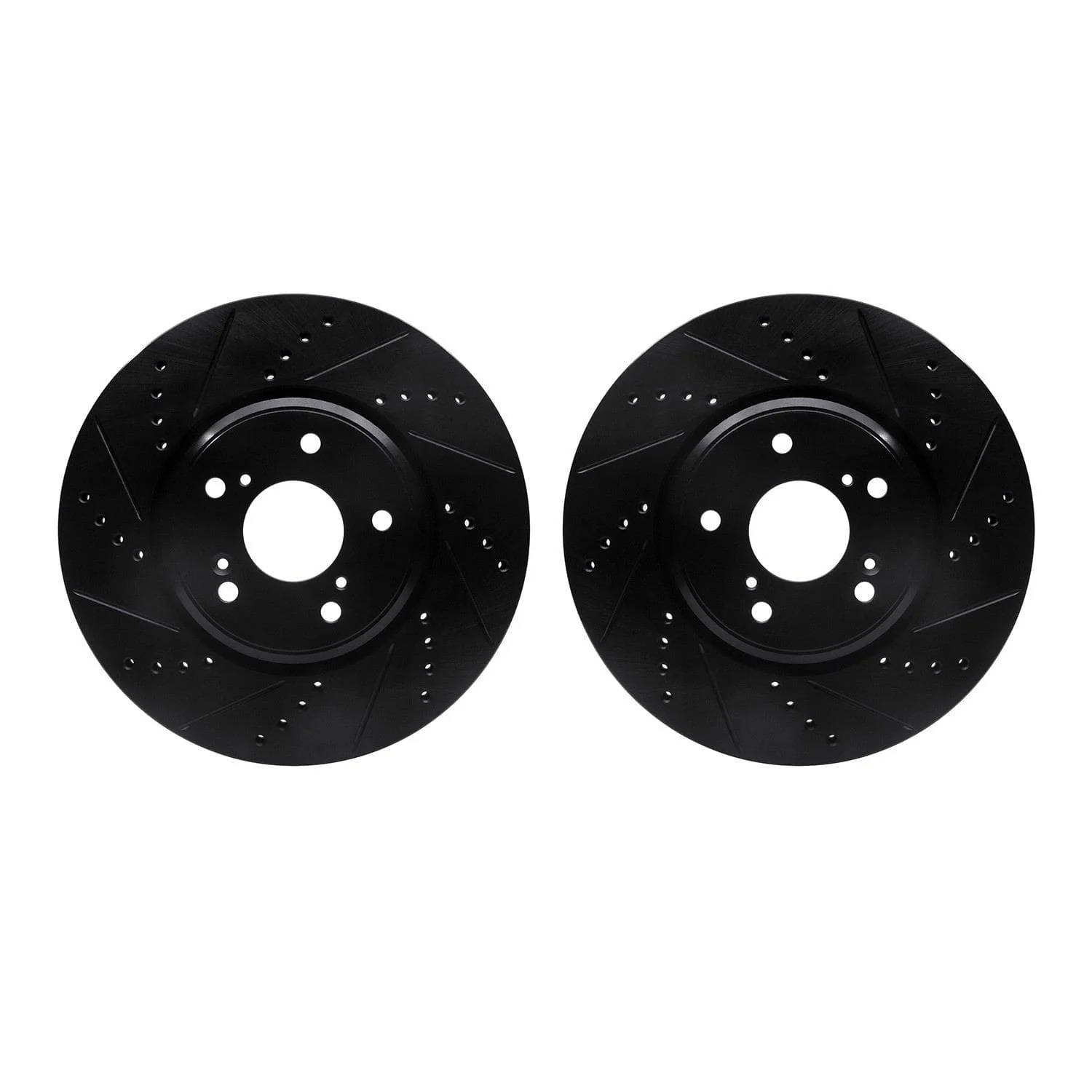 R1 Concepts 16-22 Acura ILX Front Drilled & Slotted Black Brake Rotor Set