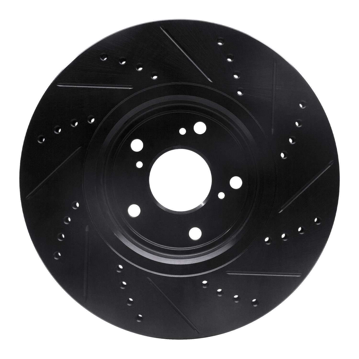 R1 Concepts 16-22 Acura ILX Front Left Drilled & Slotted Black Brake Rotor - Image 2