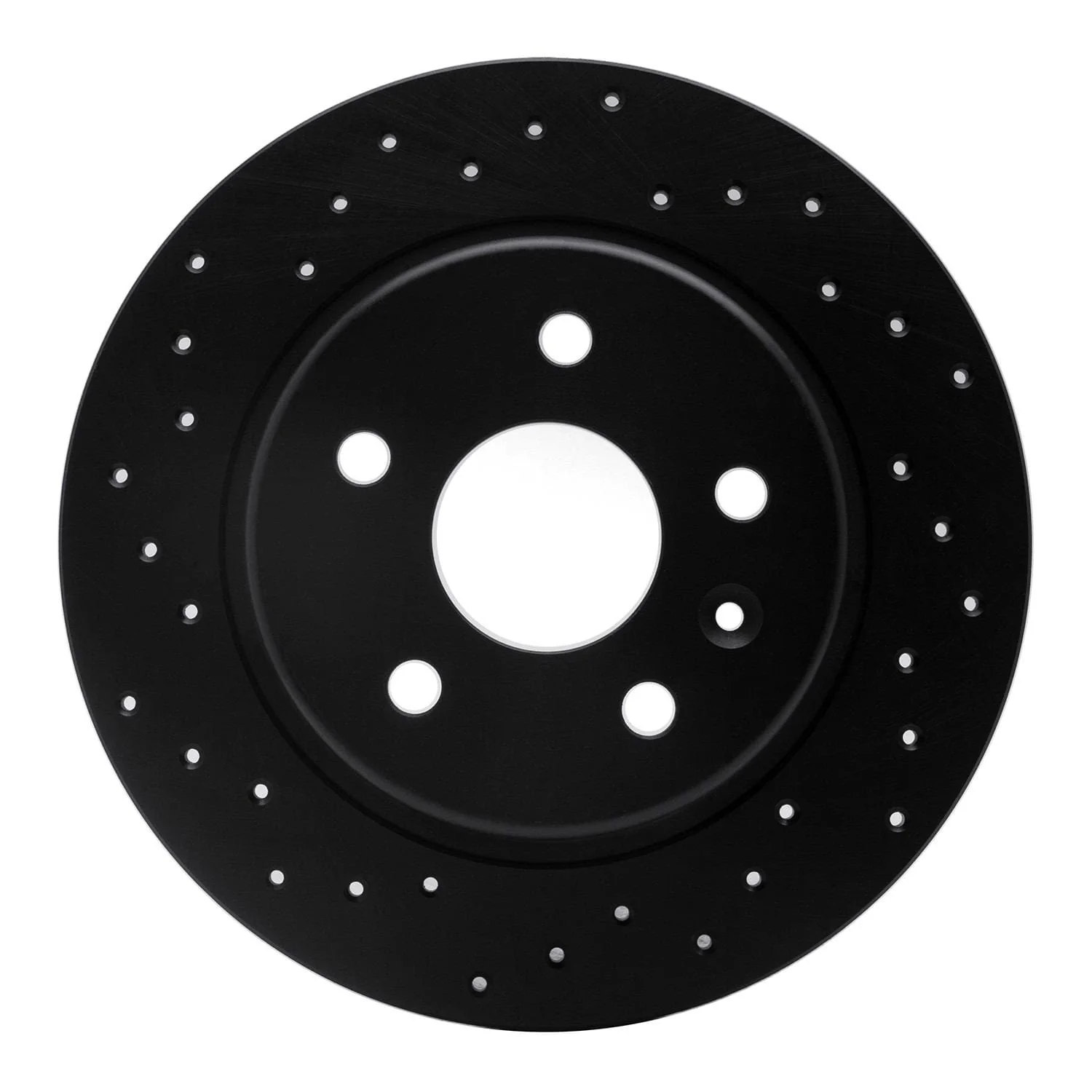 R1 Concepts 16-22 Chevrolet Bolt EUV Rear Left Drilled Black Brake Rotor