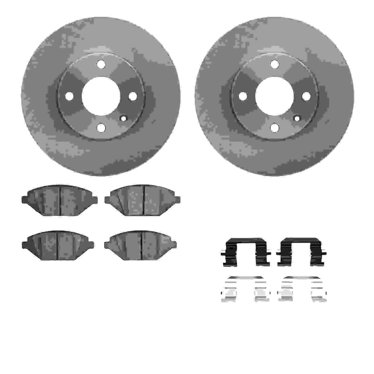 R1 Concepts 16-22 Chevrolet Spark Front Brake Rotor Set w/Optimum OE Pads and Hardware