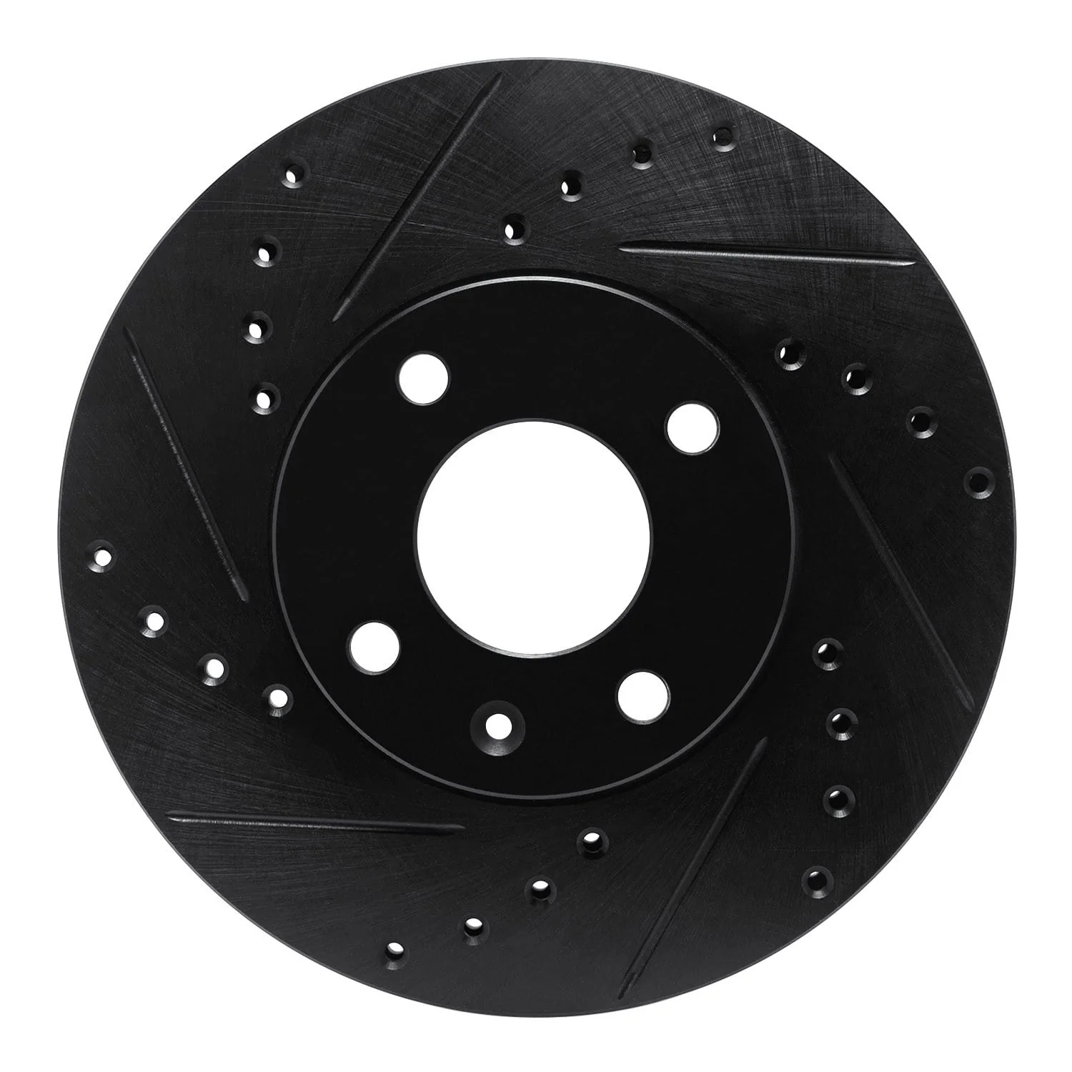 R1 Concepts 16-22 Chevrolet SPARK (USA/Canada) Front Left Drilled & Slotted Black Brake Rotor