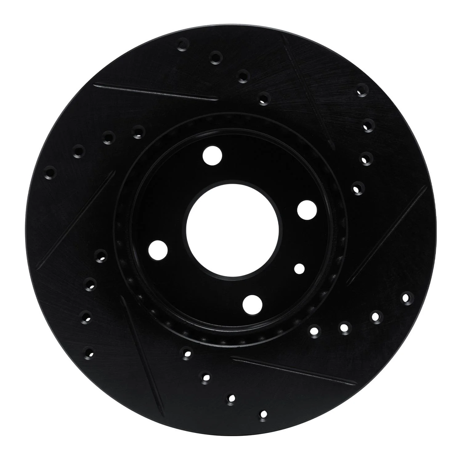R1 Concepts 16-22 Chevrolet SPARK (USA/Canada) Front Left Drilled & Slotted Black Brake Rotor - Image 2