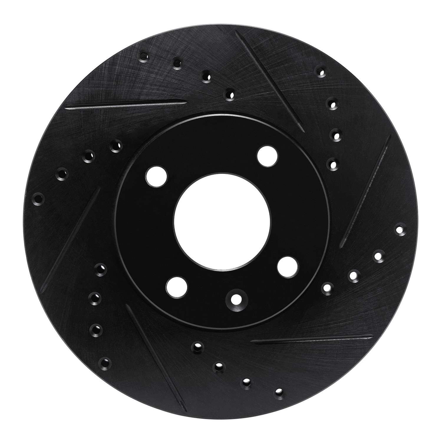 R1 Concepts 16-22 Chevrolet SPARK (USA/Canada) Front Right Drilled & Slotted Black Brake Rotor