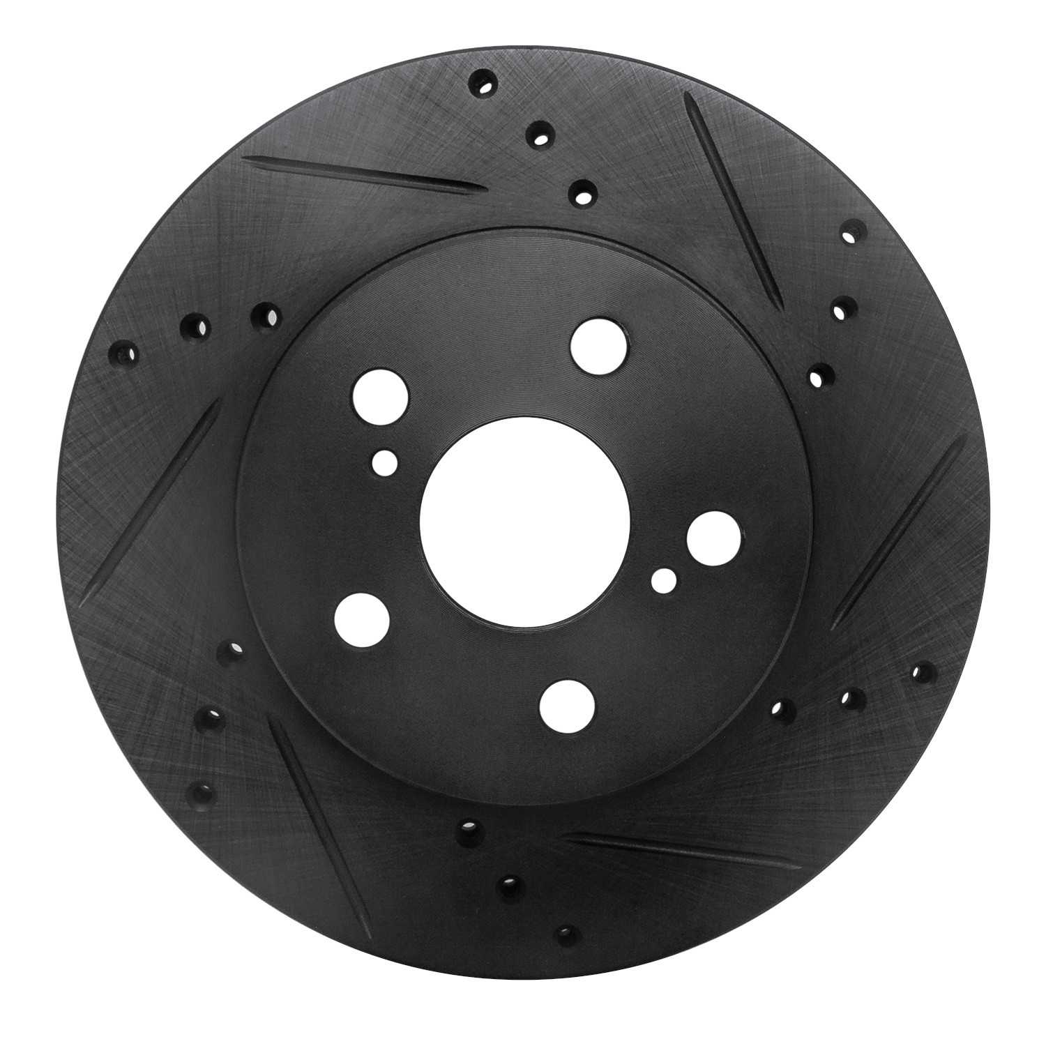 R1 Concepts 16-22 Toyota Corolla (US/Canada) Front Right Drilled & Slotted Black Brake Rotor