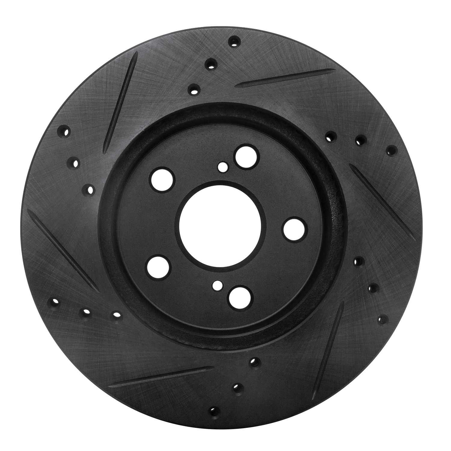 R1 Concepts 16-22 Toyota Corolla (US/Canada) Front Right Drilled & Slotted Black Brake Rotor - Image 2