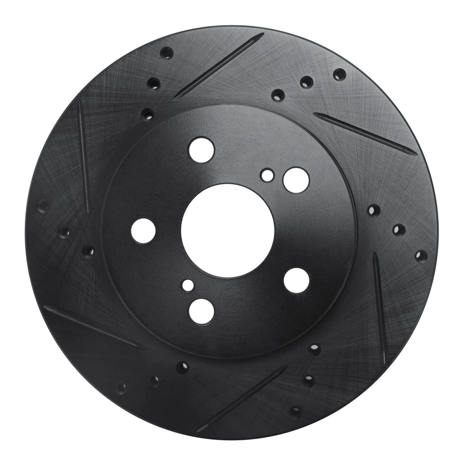 R1 Concepts 16-22 Toyota Prius Front Left Drilled & Slotted Black Brake Rotor