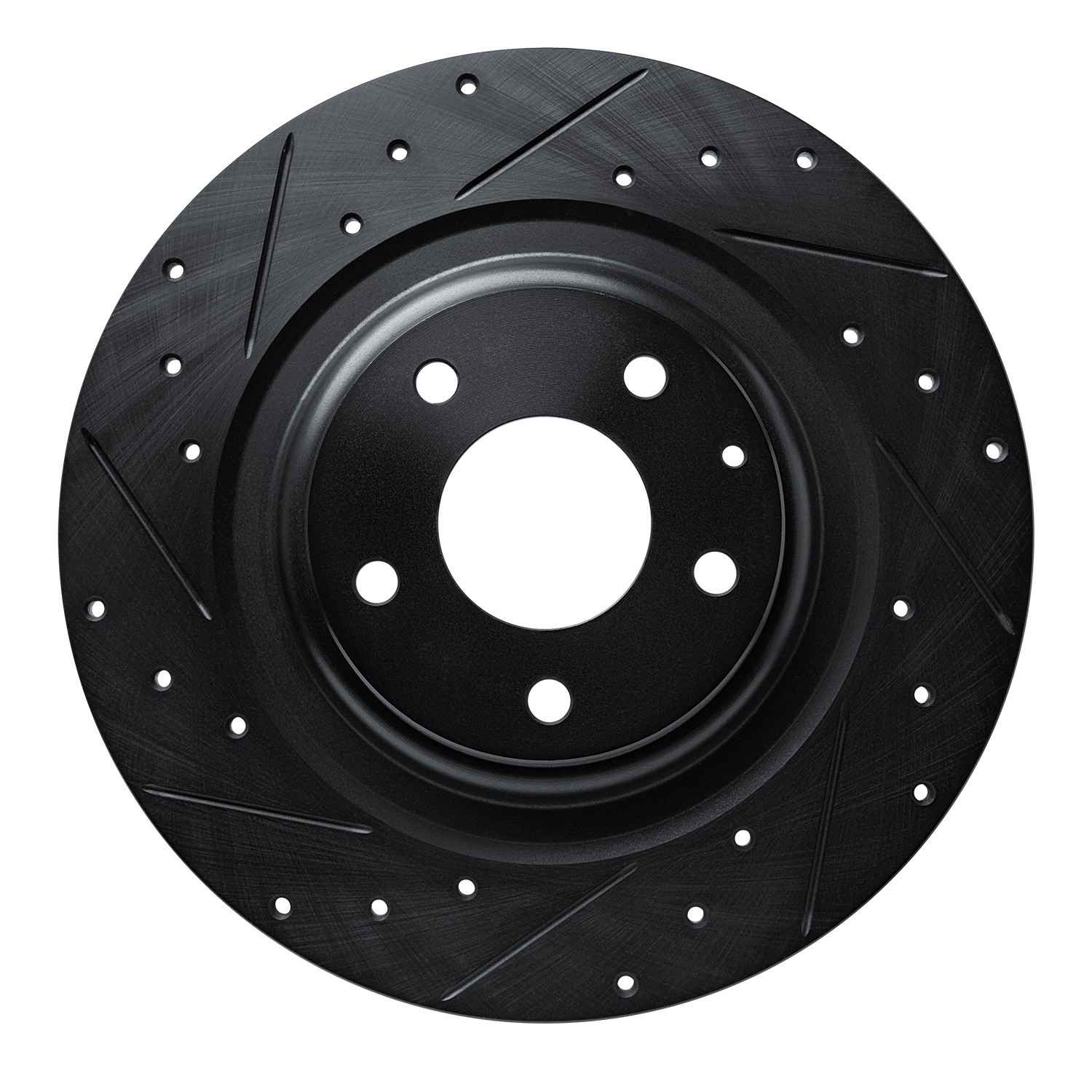 R1 Concepts 16-23 Mazda CX-9 Rear Left Drilled & Slotted Black Brake Rotor