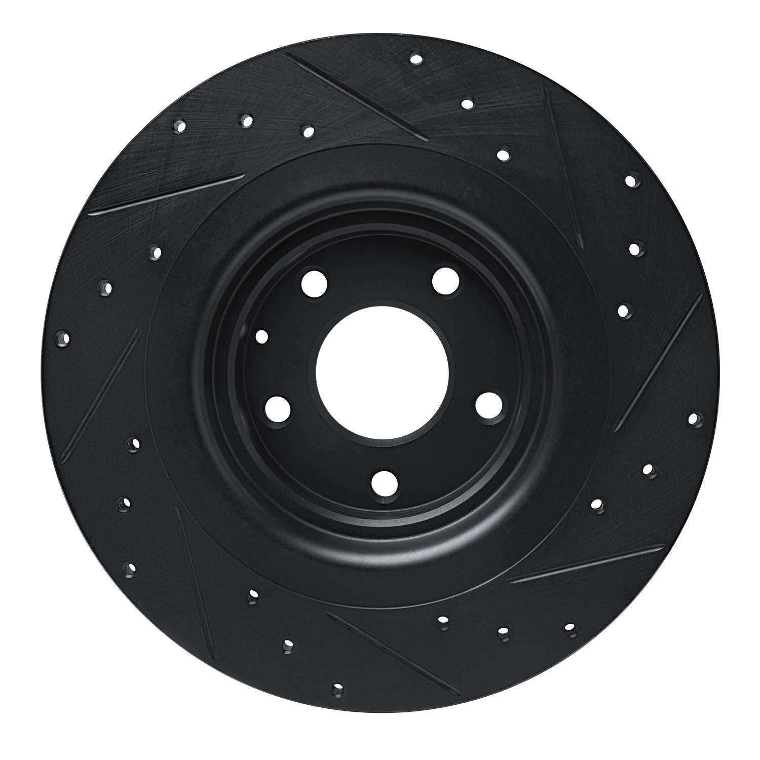 R1 Concepts 16-23 Mazda CX-9 Rear Left Drilled & Slotted Black Brake Rotor - Image 2