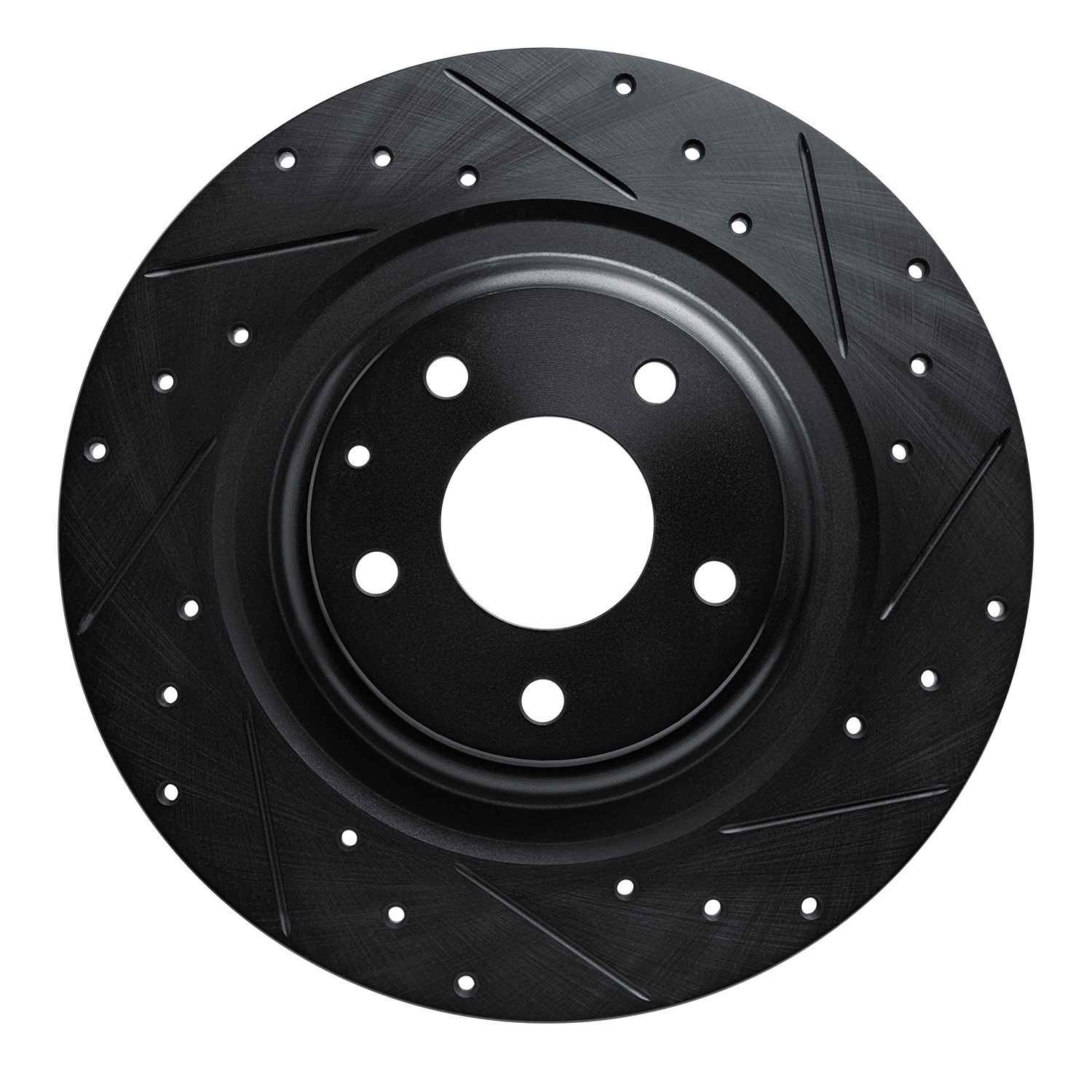 R1 Concepts 16-23 Mazda CX-9 Rear Right Drilled & Slotted Black Brake Rotor