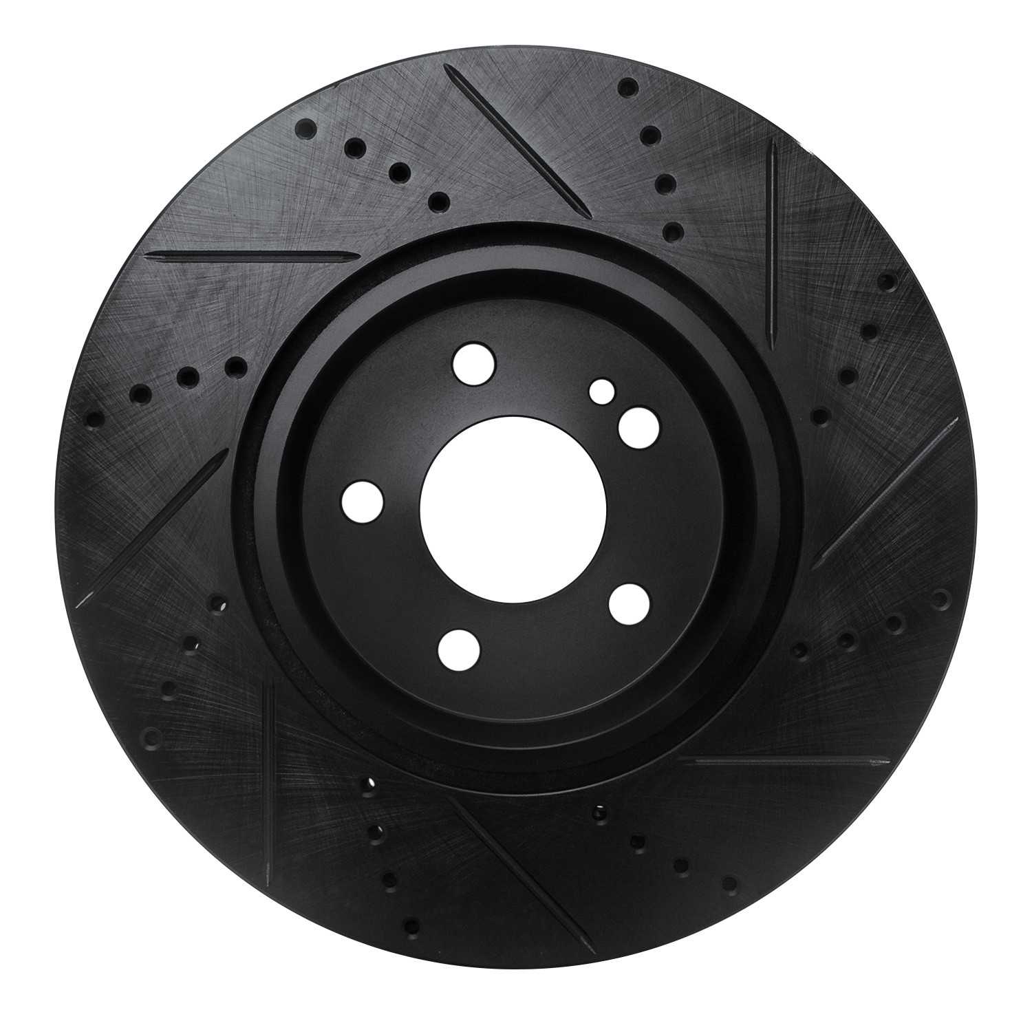 R1 Concepts 16-23 Mercedes-Benz GLC250 (South America) Rear Left Drilled & Slotted Black Brake Rotor - Image 2