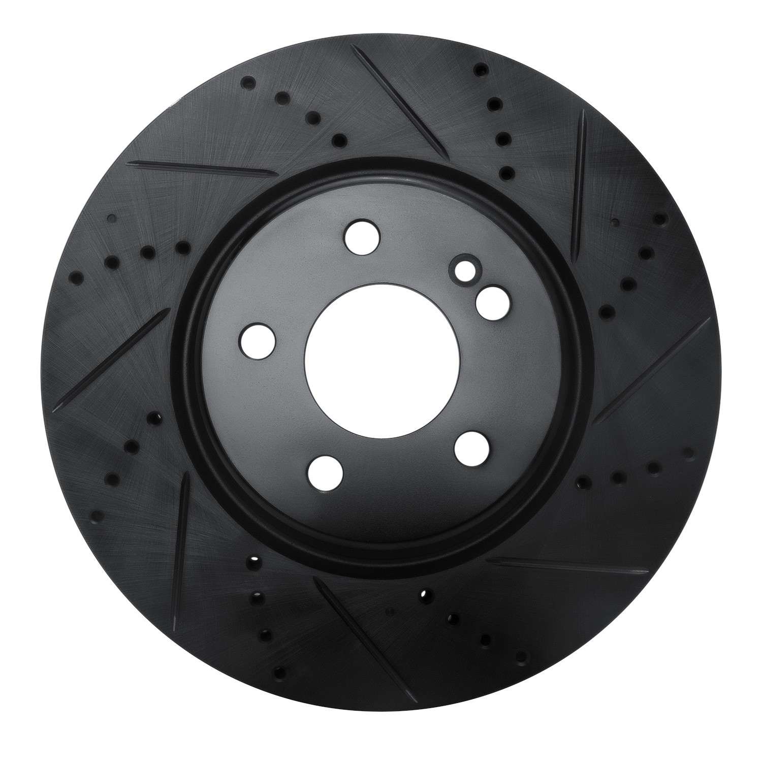 R1 Concepts 16-23 Mercedes-Benz GLC350e Rear Right Drilled & Slotted Black Brake Rotor