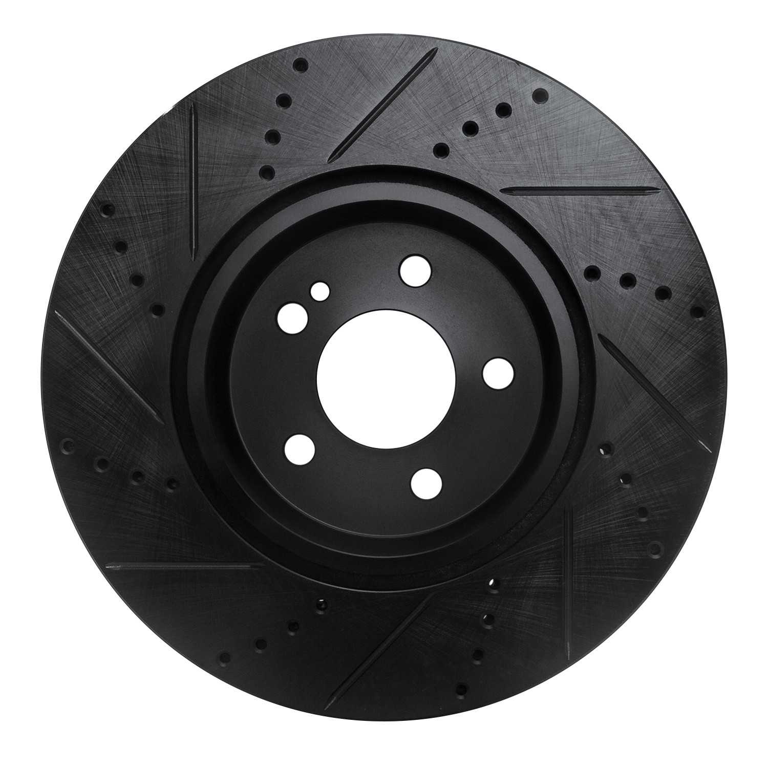 R1 Concepts 16-23 Mercedes-Benz GLC350e Rear Right Drilled & Slotted Black Brake Rotor - Image 2