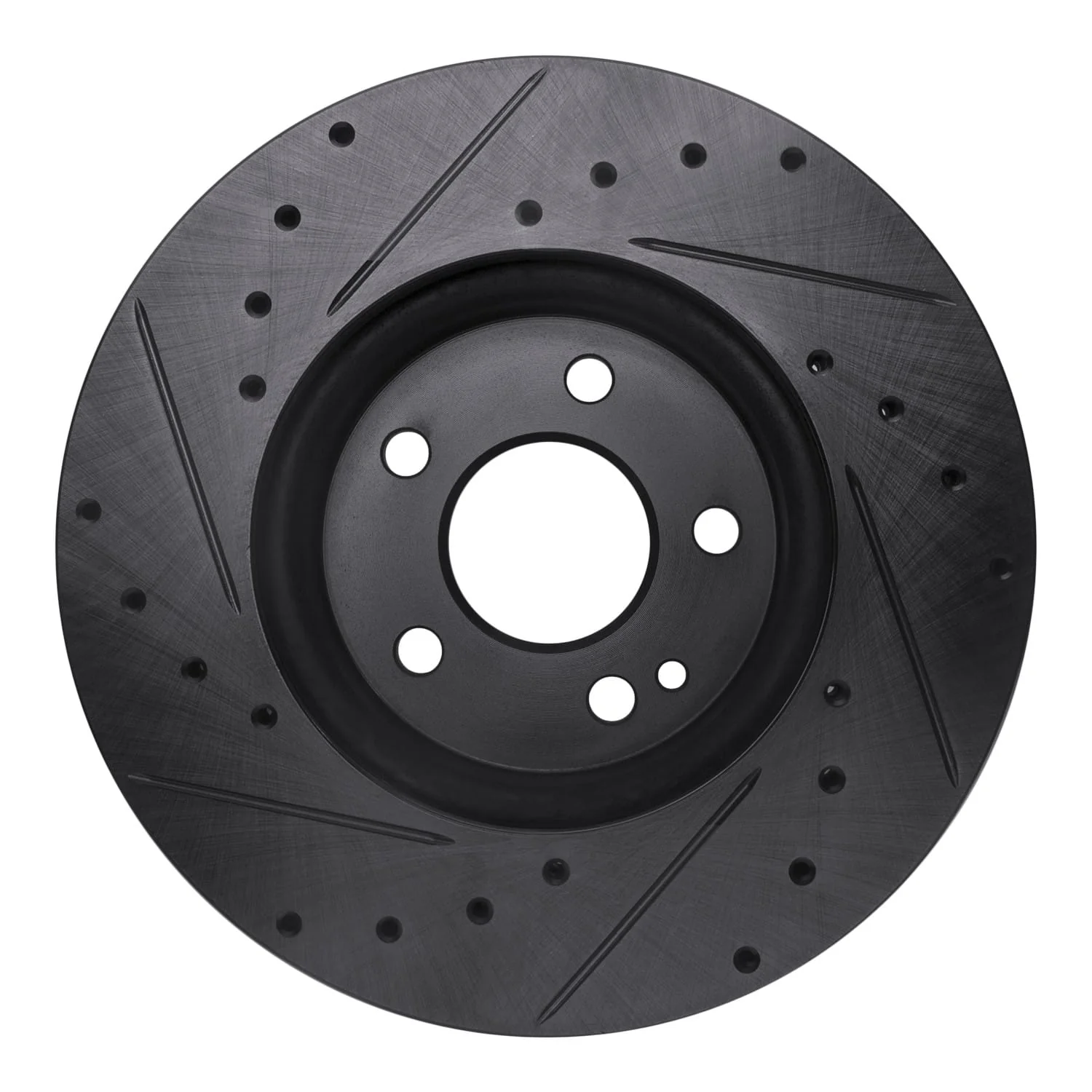 R1 Concepts 16-23 Mercedes-Benz Metris Front Right Drilled & Slotted Black Brake Rotor - Image 2