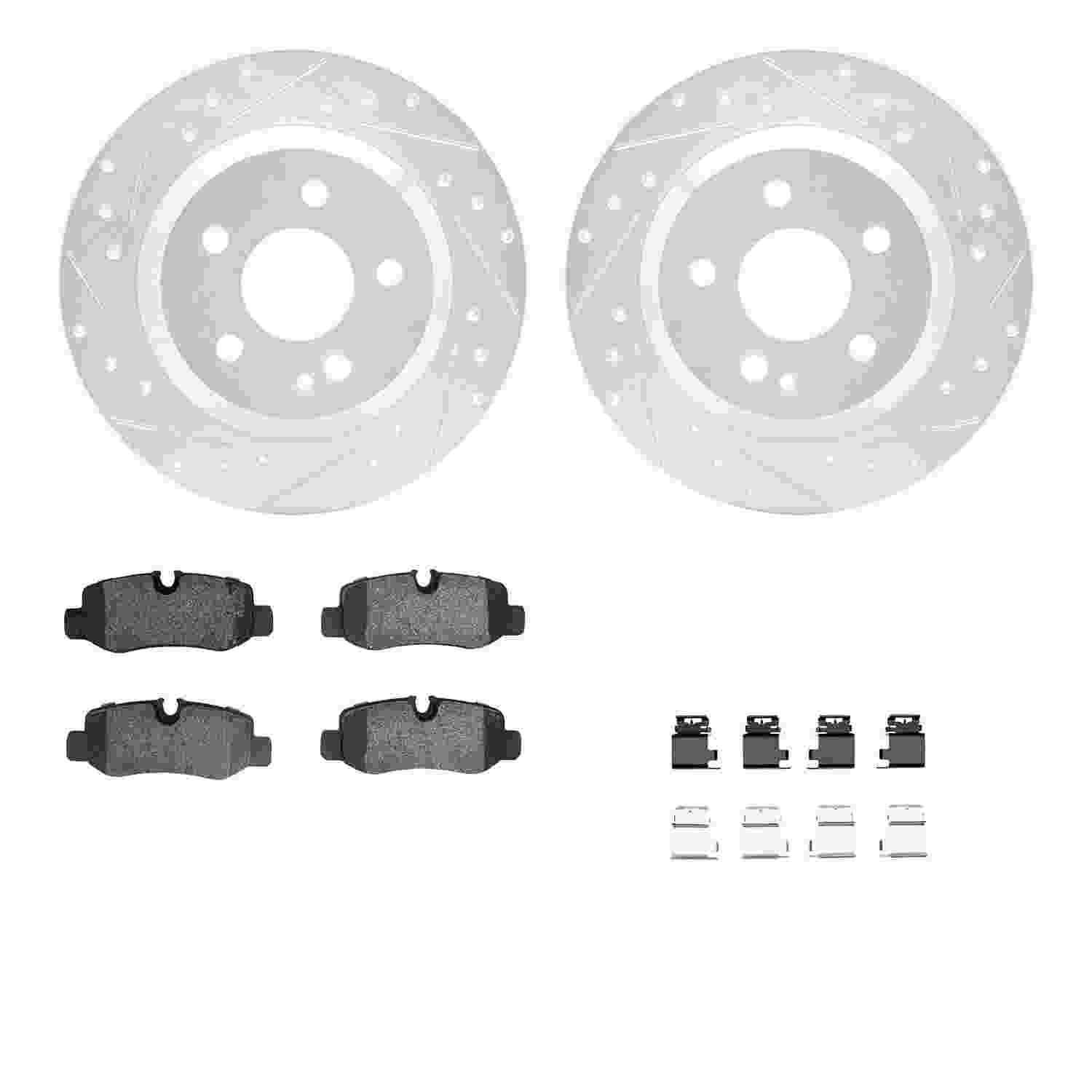 R1 Concepts 16-23 Mercedes-Benz Metris Rear Drill/Slot Silver Rotors w/Euro Ceramic Pads