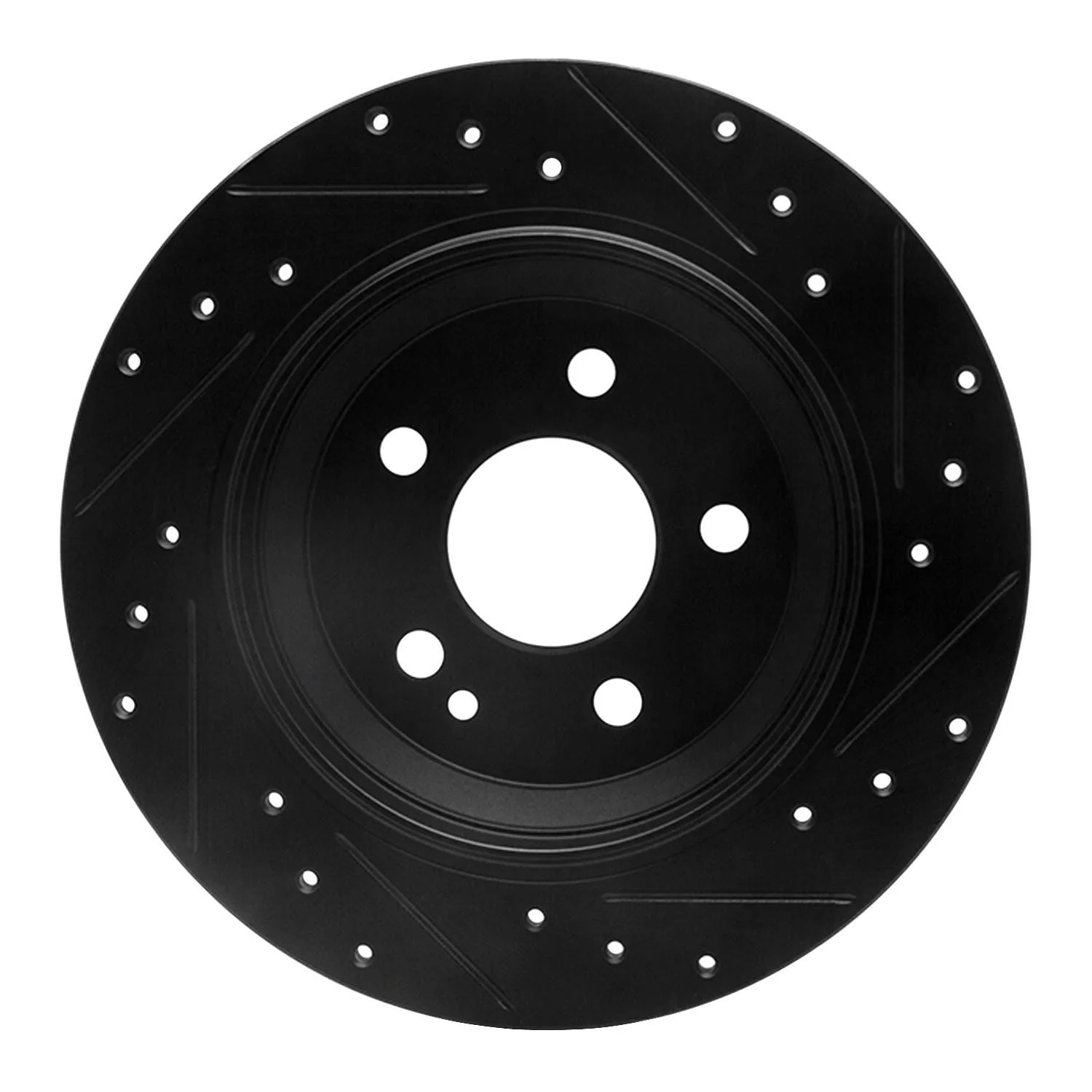 R1 Concepts 16-23 Mercedes-Benz Metris Rear Left Drilled & Slotted Black Brake Rotor - Image 2