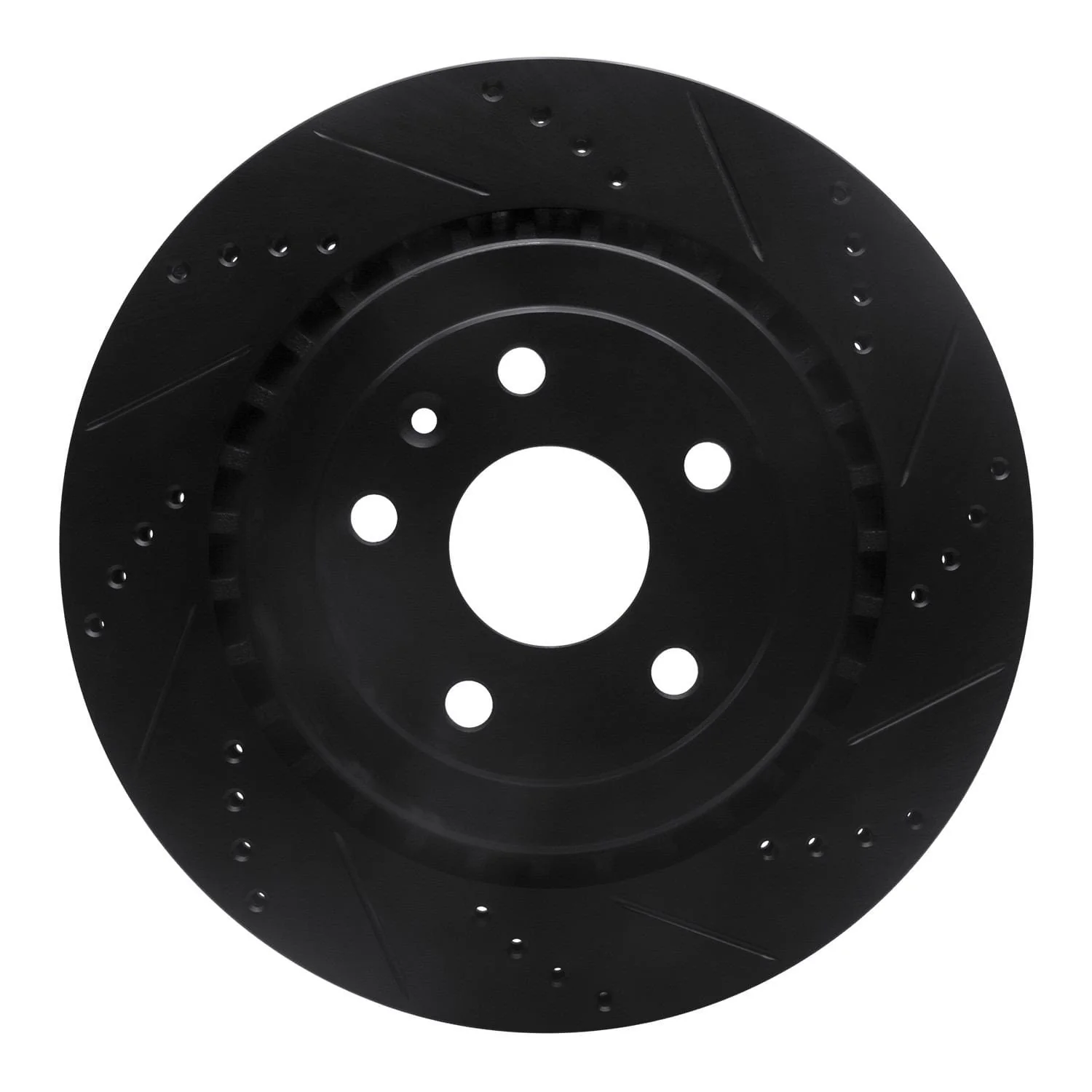 R1 Concepts 16-24 Cadillac ATS Rear Right Drilled & Slotted Black Brake Rotor