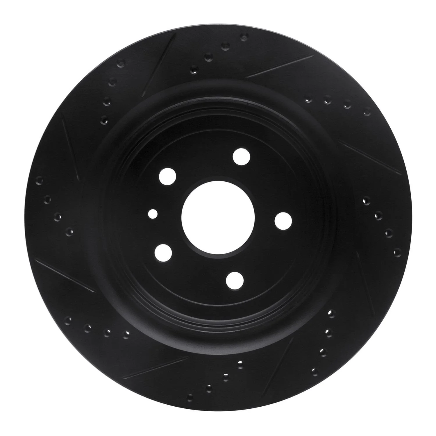 R1 Concepts 16-24 Cadillac ATS Rear Right Drilled & Slotted Black Brake Rotor - Image 2