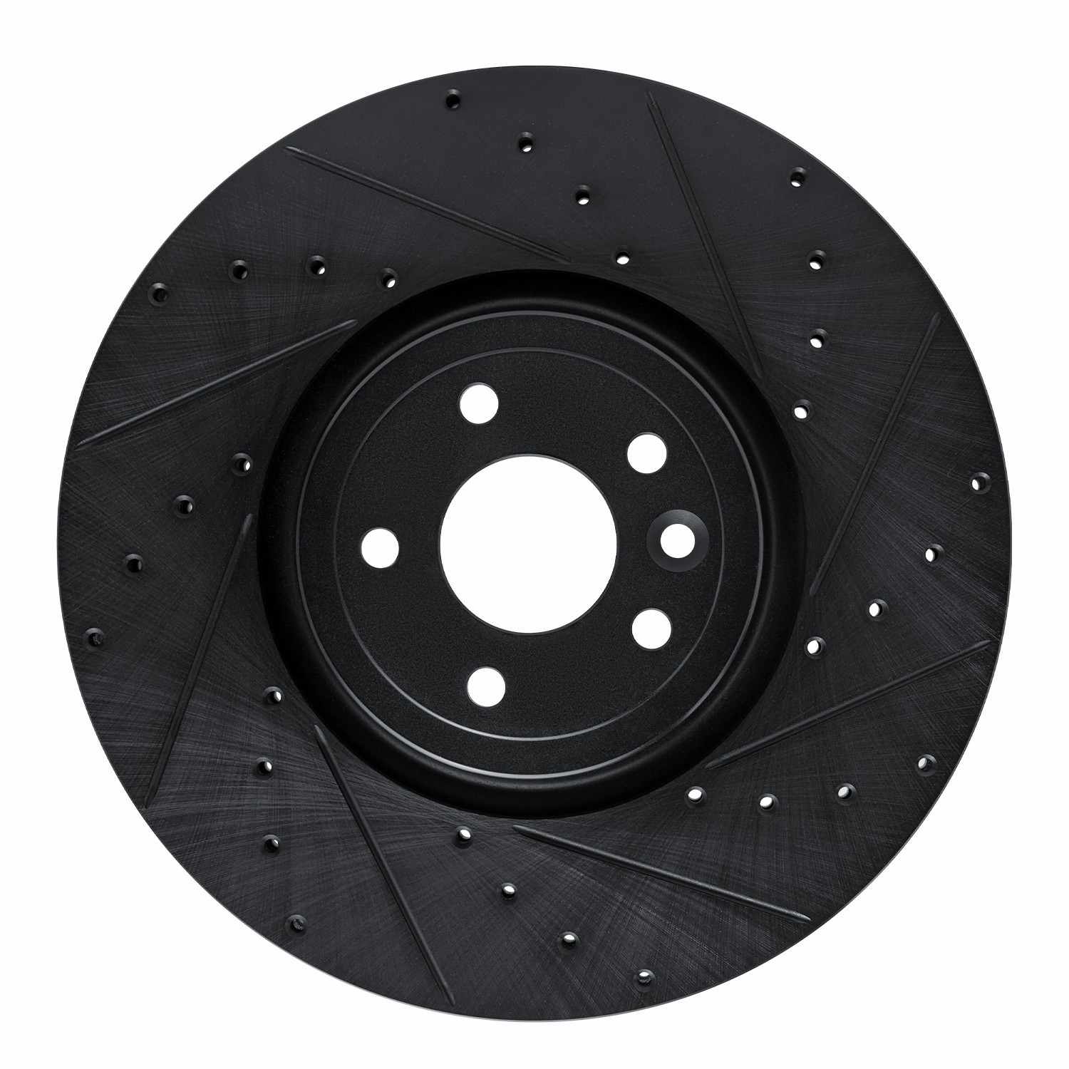 R1 Concepts 16-24 Jaguar XF Front Right Drilled & Slotted Black Brake Rotor