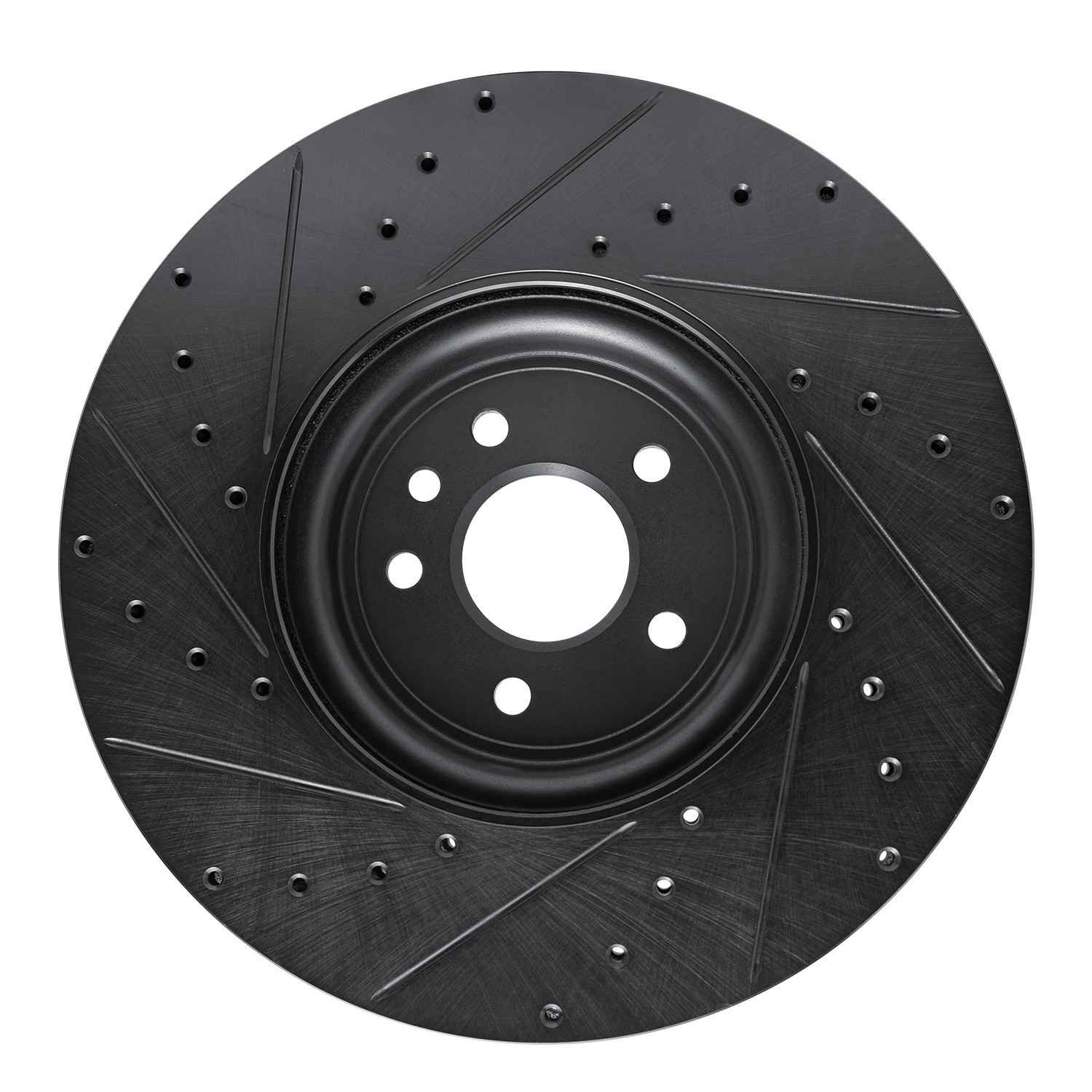 R1 Concepts 16-24 Jaguar XF Front Right Drilled & Slotted Black Brake Rotor - Image 2