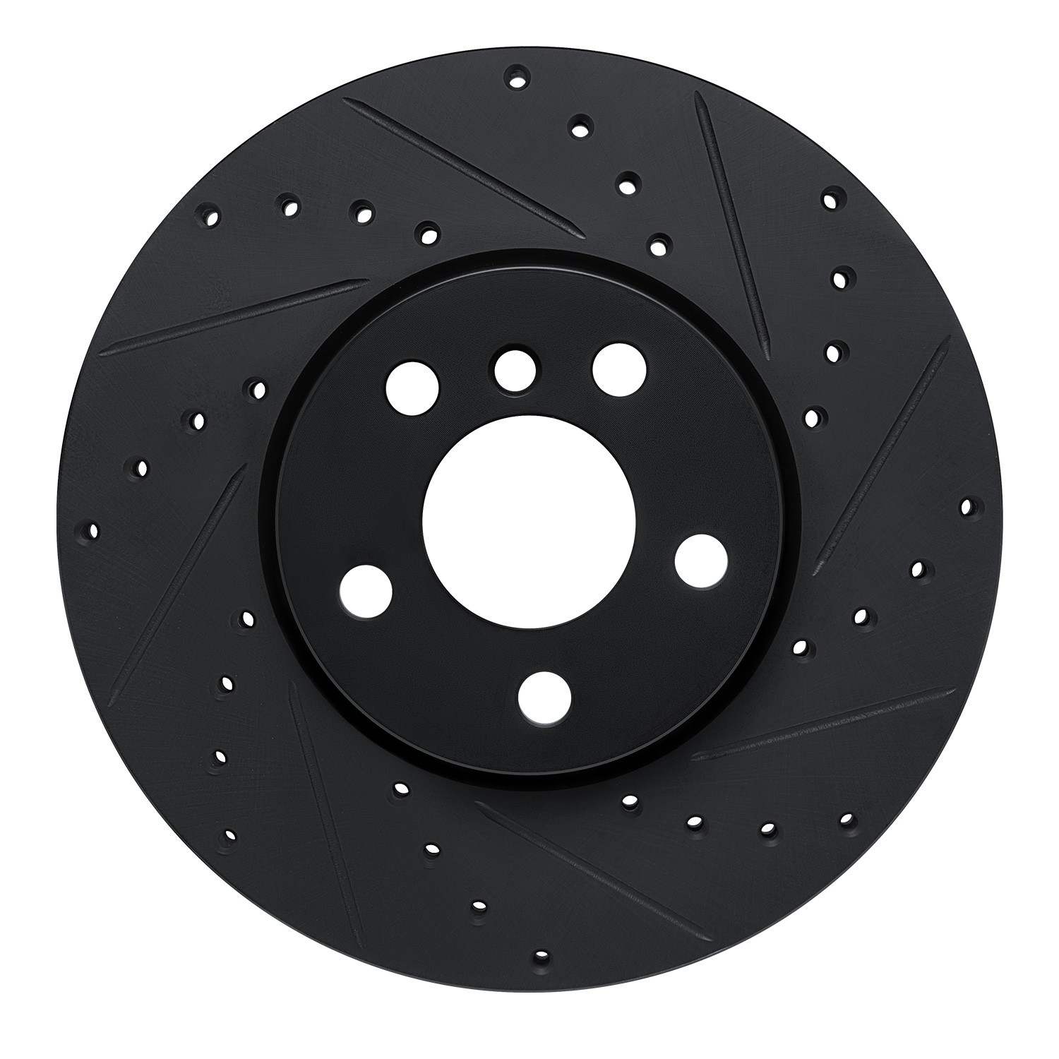 R1 Concepts 16-24 Mini Cooper (Excl Clubman) Front Right Drilled & Slotted Black Brake Rotor