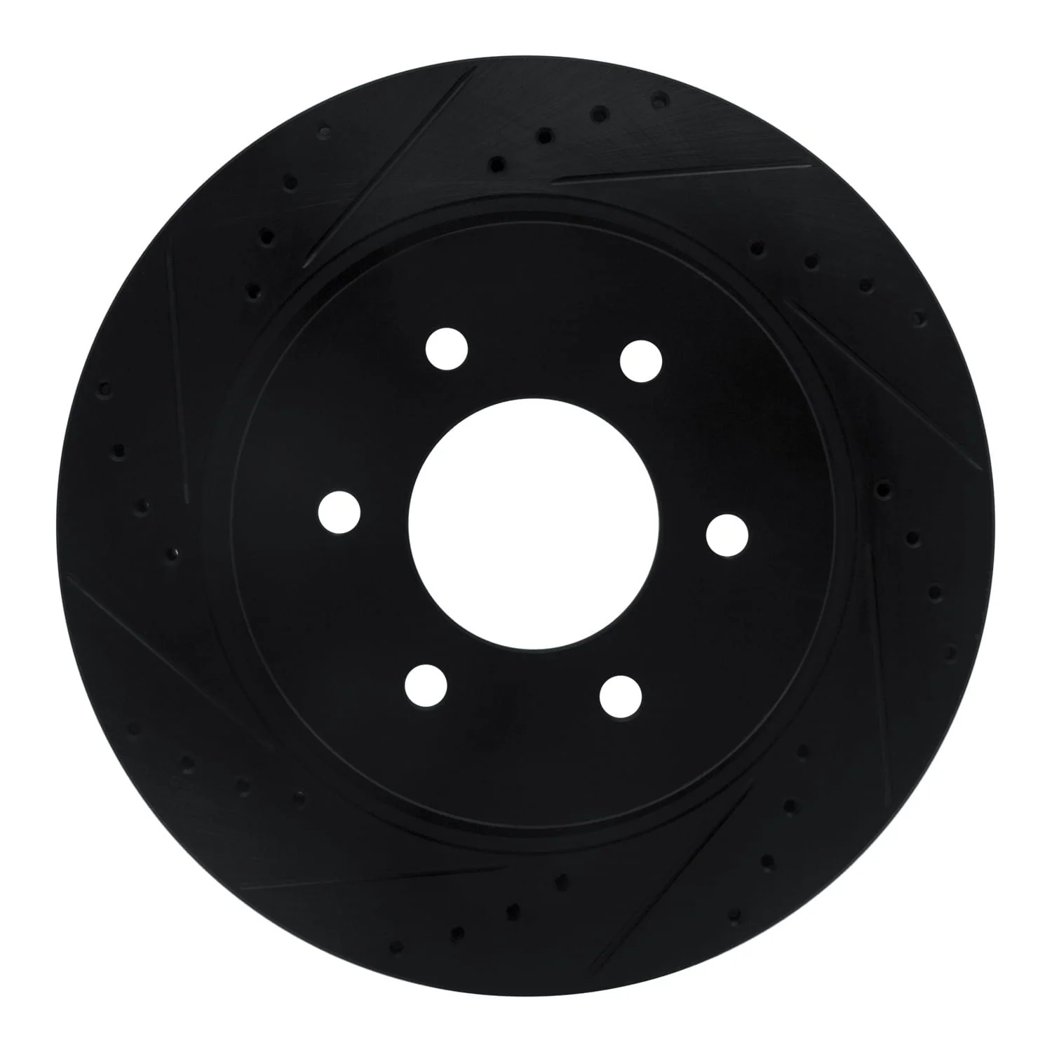 R1 Concepts 16-24 Nissan Titan XD Front Left Drilled & Slotted Black Brake Rotor