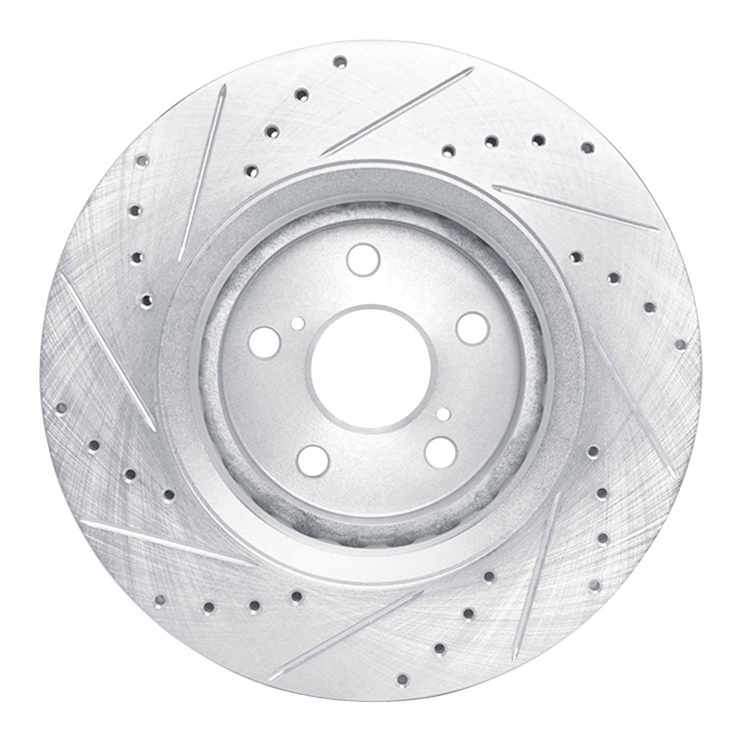 R1 Concepts 16-24 Toyota Avalon Hybrid Front Right Drilled & Slotted Silver Brake Rotor - Image 2