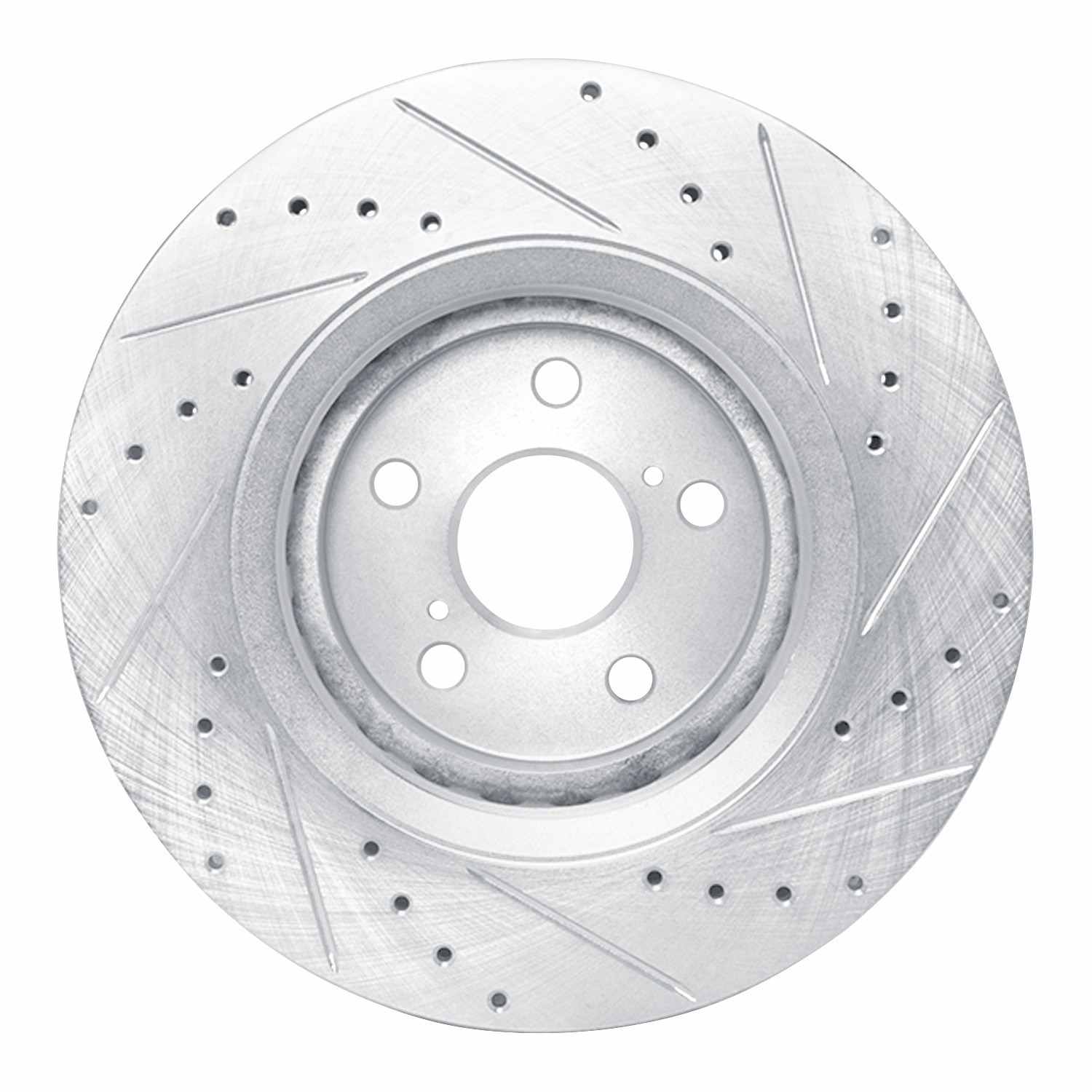 R1 Concepts 16-24 Toyota Camry Exc Hybrid Front Left Drilled & Slotted Silver Brake Rotor - Image 2