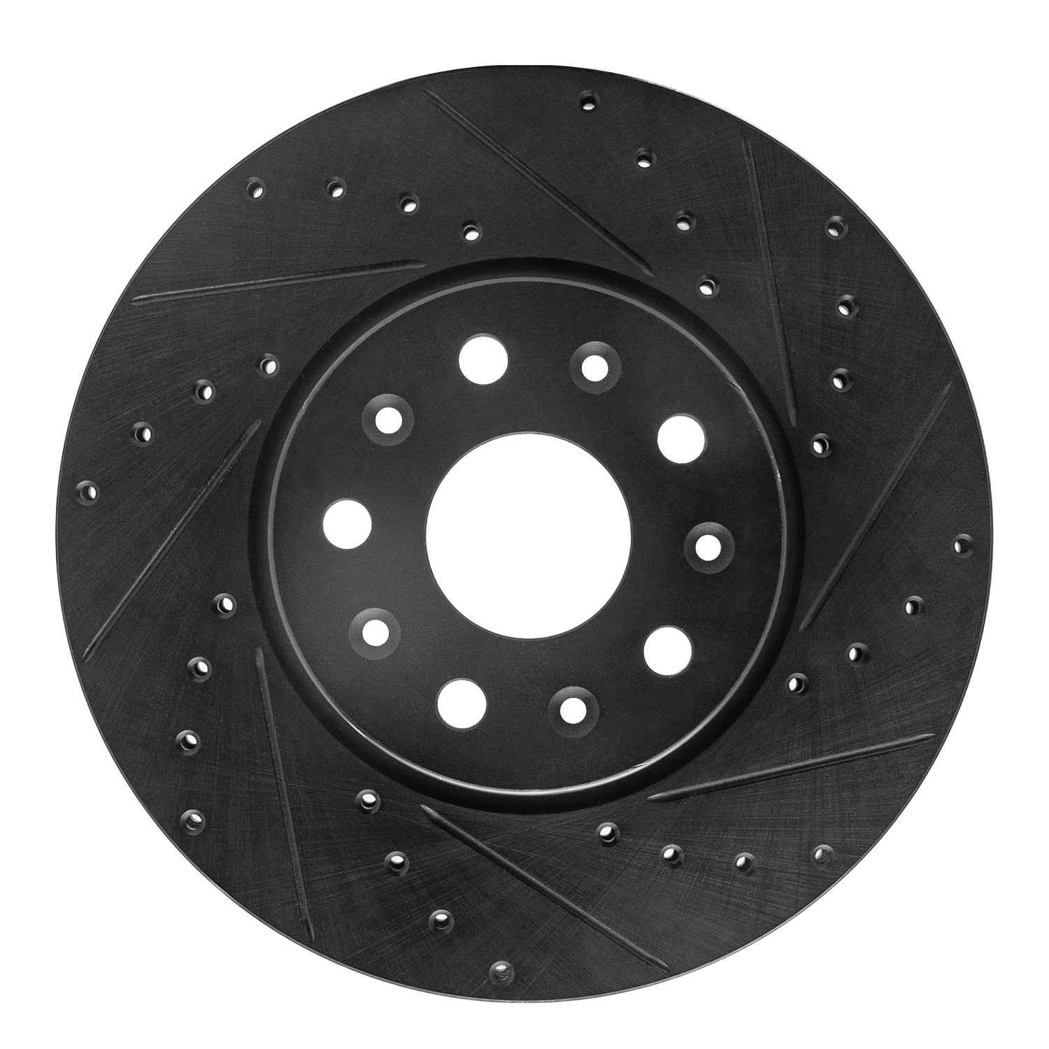 R1 Concepts 16-25 Cadillac CT5 Front Right Drilled & Slotted Black Brake Rotor