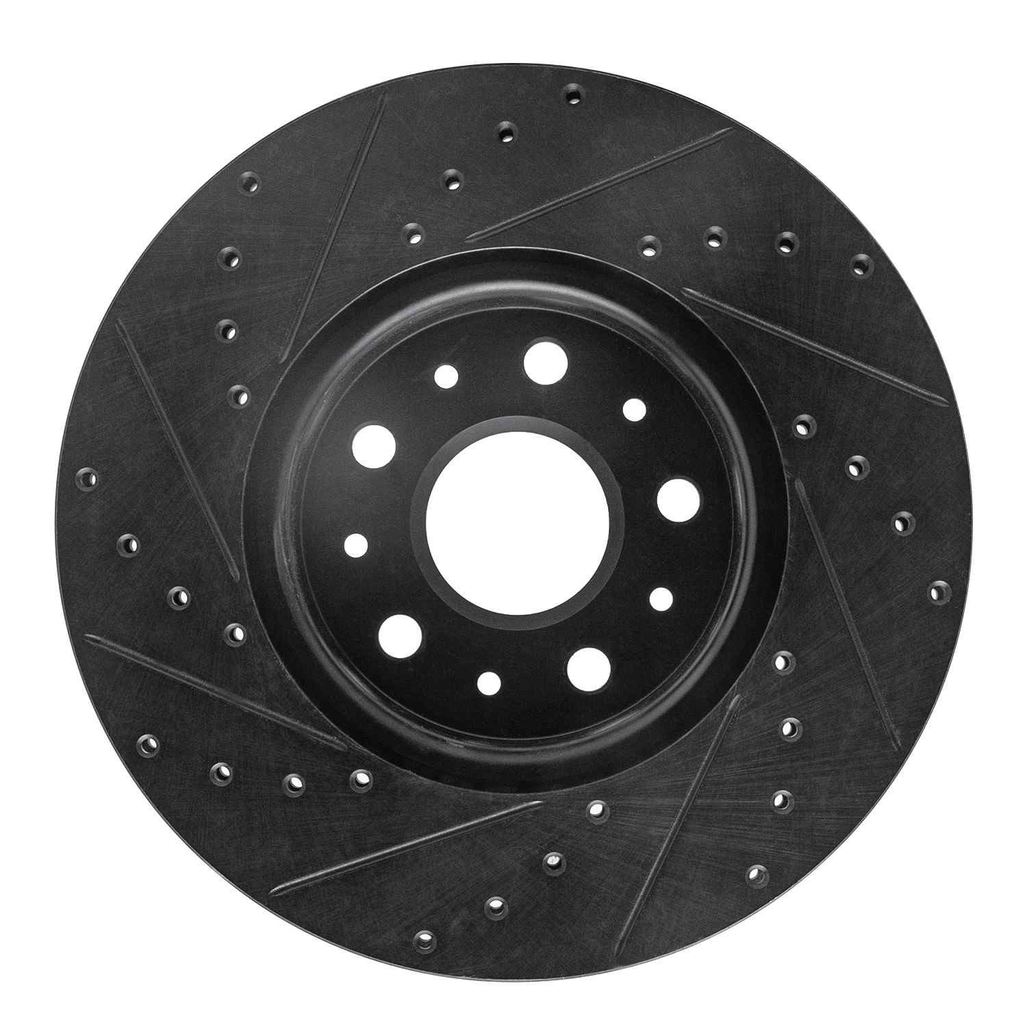 R1 Concepts 16-25 Cadillac CT5 Front Right Drilled & Slotted Black Brake Rotor - Image 2