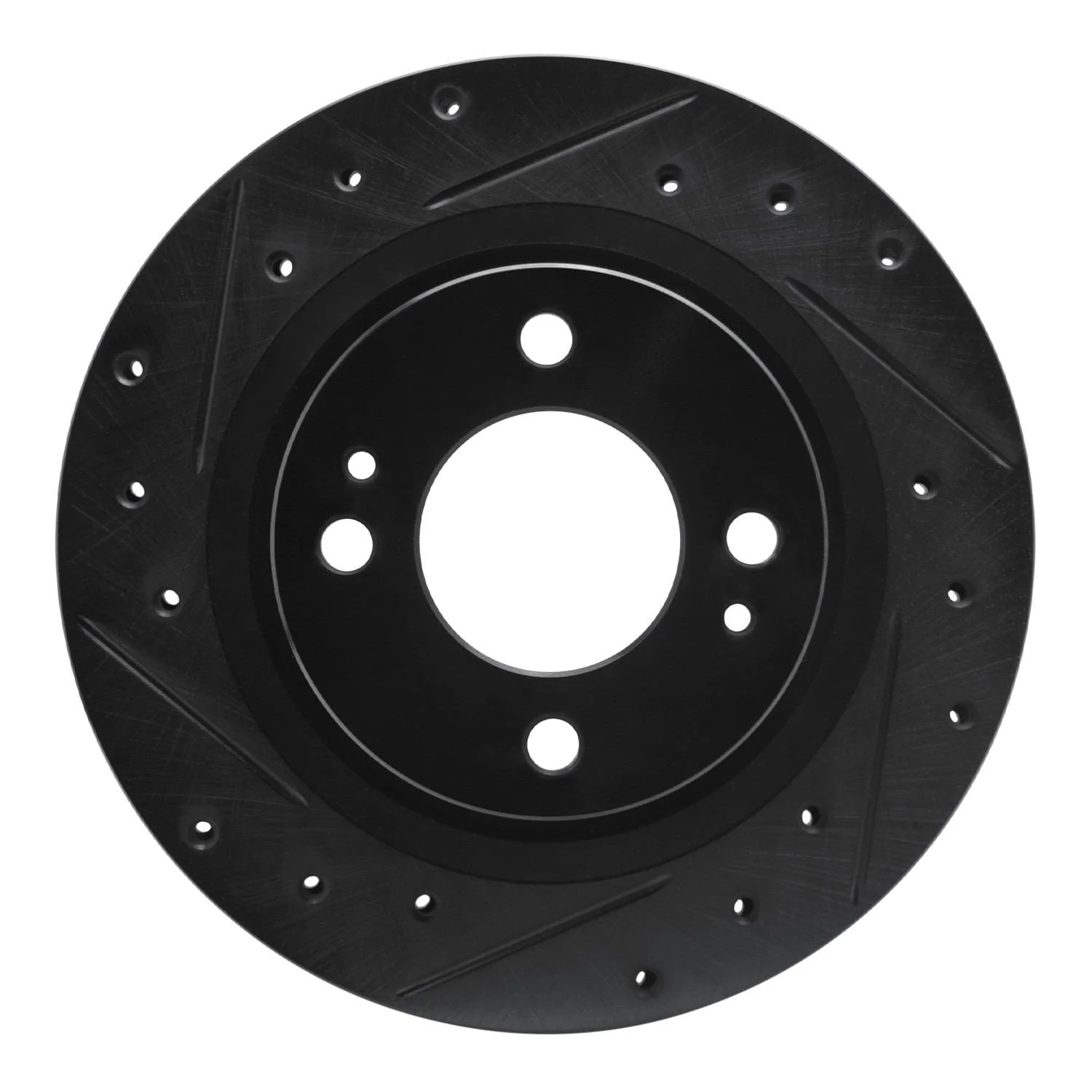 R1 Concepts 16-25 Dodge Attitude (Mexico) Front Left Drilled & Slotted Black Brake Rotor