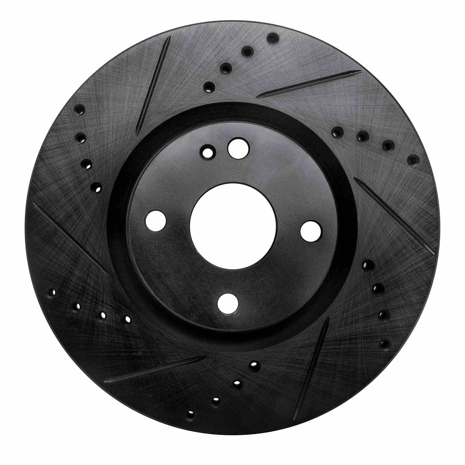 R1 Concepts 16-25 Fiat 124 Spider Front Left Drilled & Slotted Black Brake Rotor