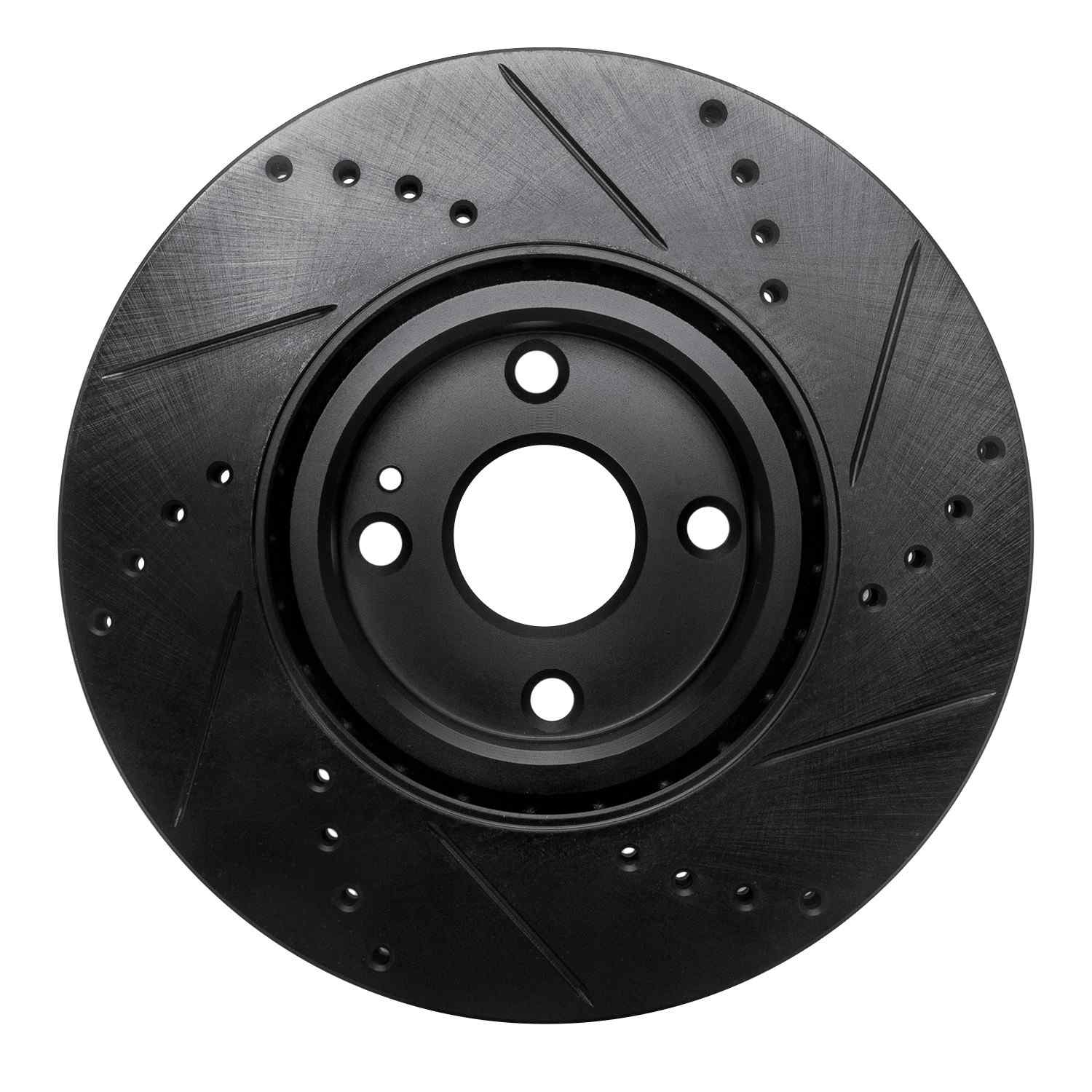 R1 Concepts 16-25 Fiat 124 Spider Front Left Drilled & Slotted Black Brake Rotor - Image 2