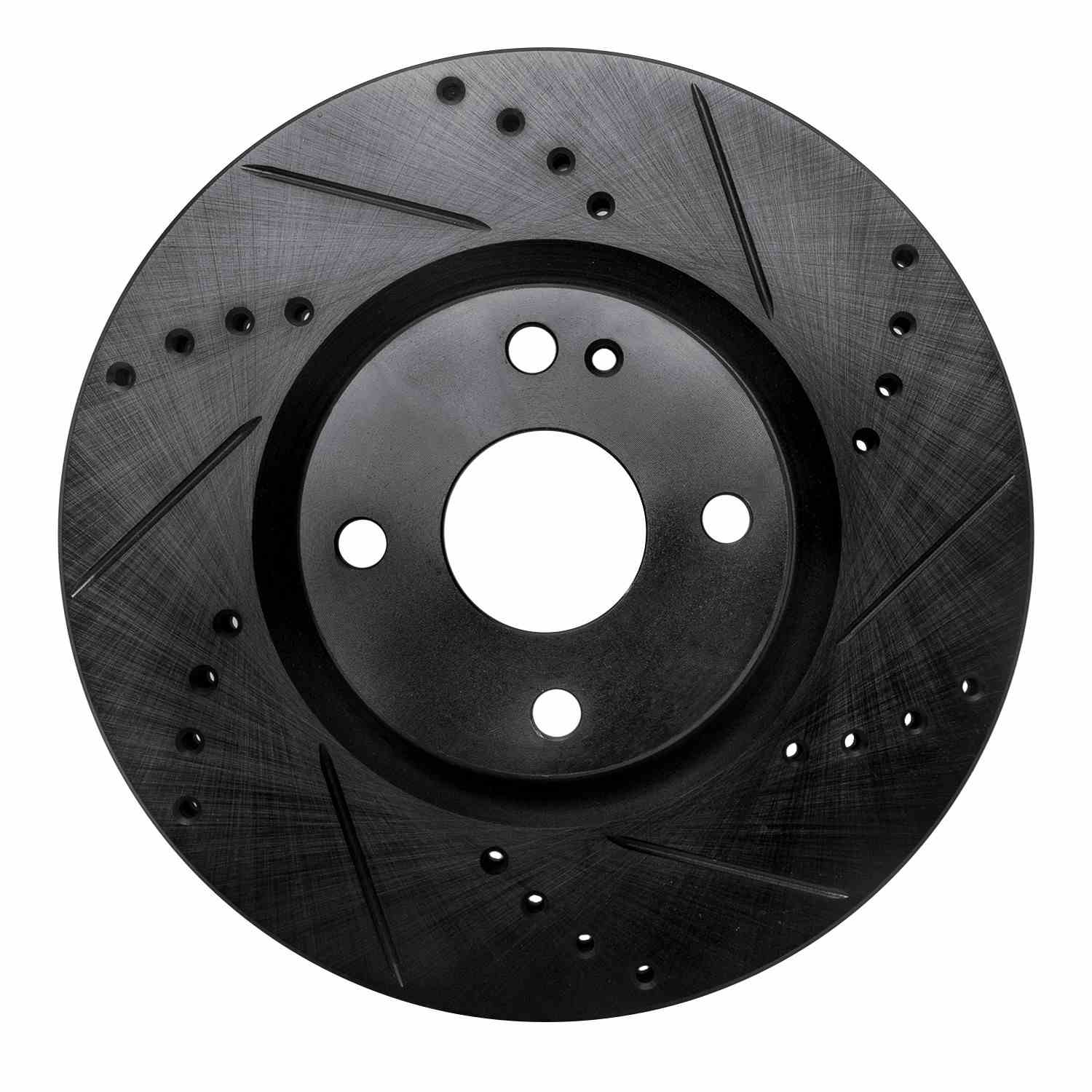 R1 Concepts 16-25 Fiat 124 Spider Front Right Drilled & Slotted Black Brake Rotor