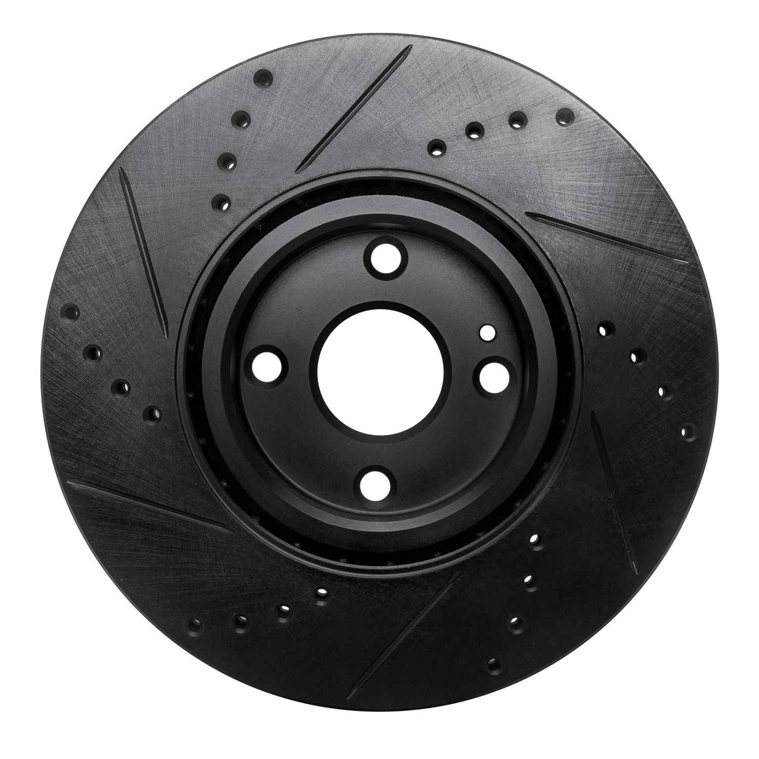 R1 Concepts 16-25 Fiat 124 Spider Front Right Drilled & Slotted Black Brake Rotor - Image 2