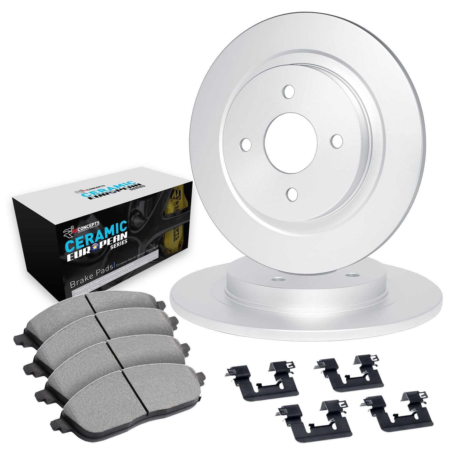 R1 Concepts 16-25 Fiat 124 Spider Rear Brake Rotor Set w/Euro Ceramic Pads and Hardware - Image 2