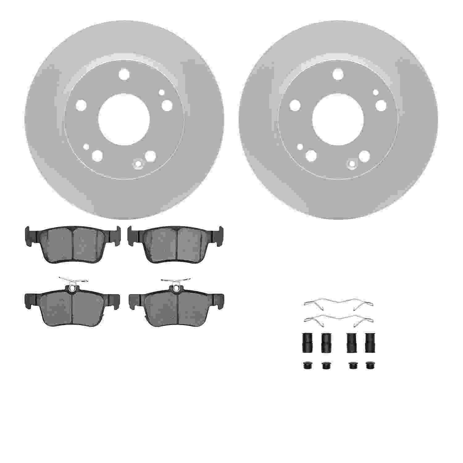 R1 Concepts 16-25 Honda Civic Rear Carbon Coated Brake Rotor Set w/Euro Ceramic Pads and Hardware