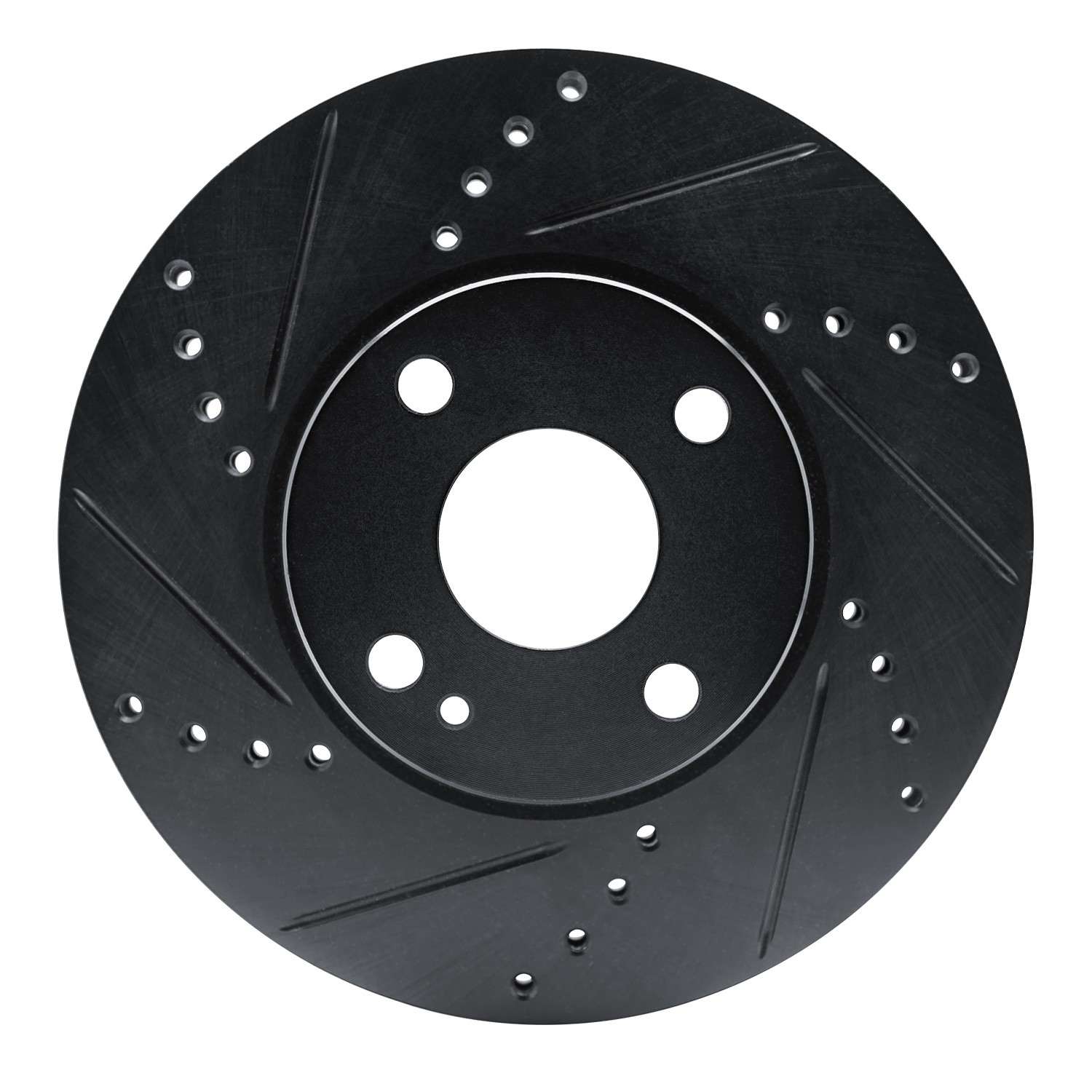R1 Concepts 16-25 Mazda 2 (Mexico) Front Left Drilled & Slotted Black Brake Rotor
