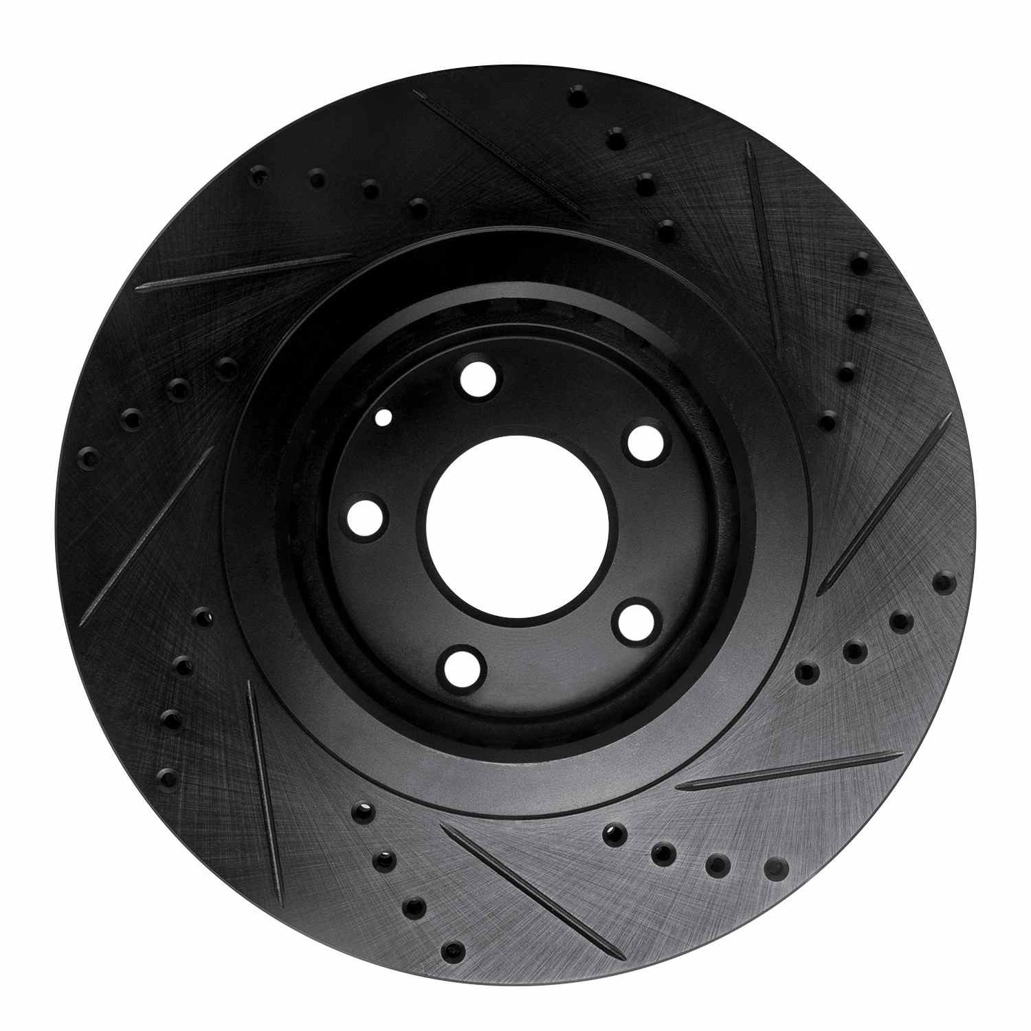 R1 Concepts 16-25 Mazda 6 Front Left Drilled & Slotted Black Brake Rotor - Image 2