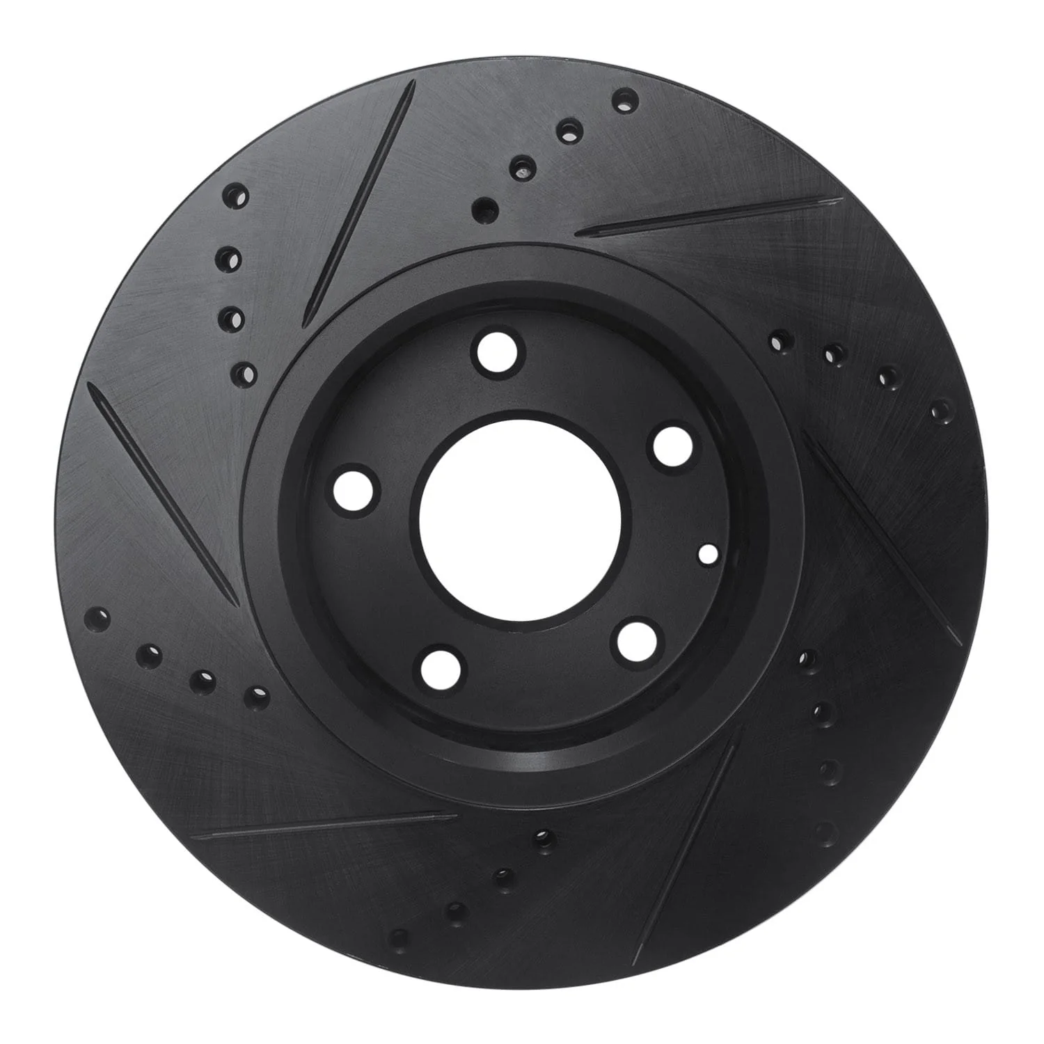 R1 Concepts 16-25 Mazda 6 Front Right Drilled & Slotted Black Brake Rotor - Image 2