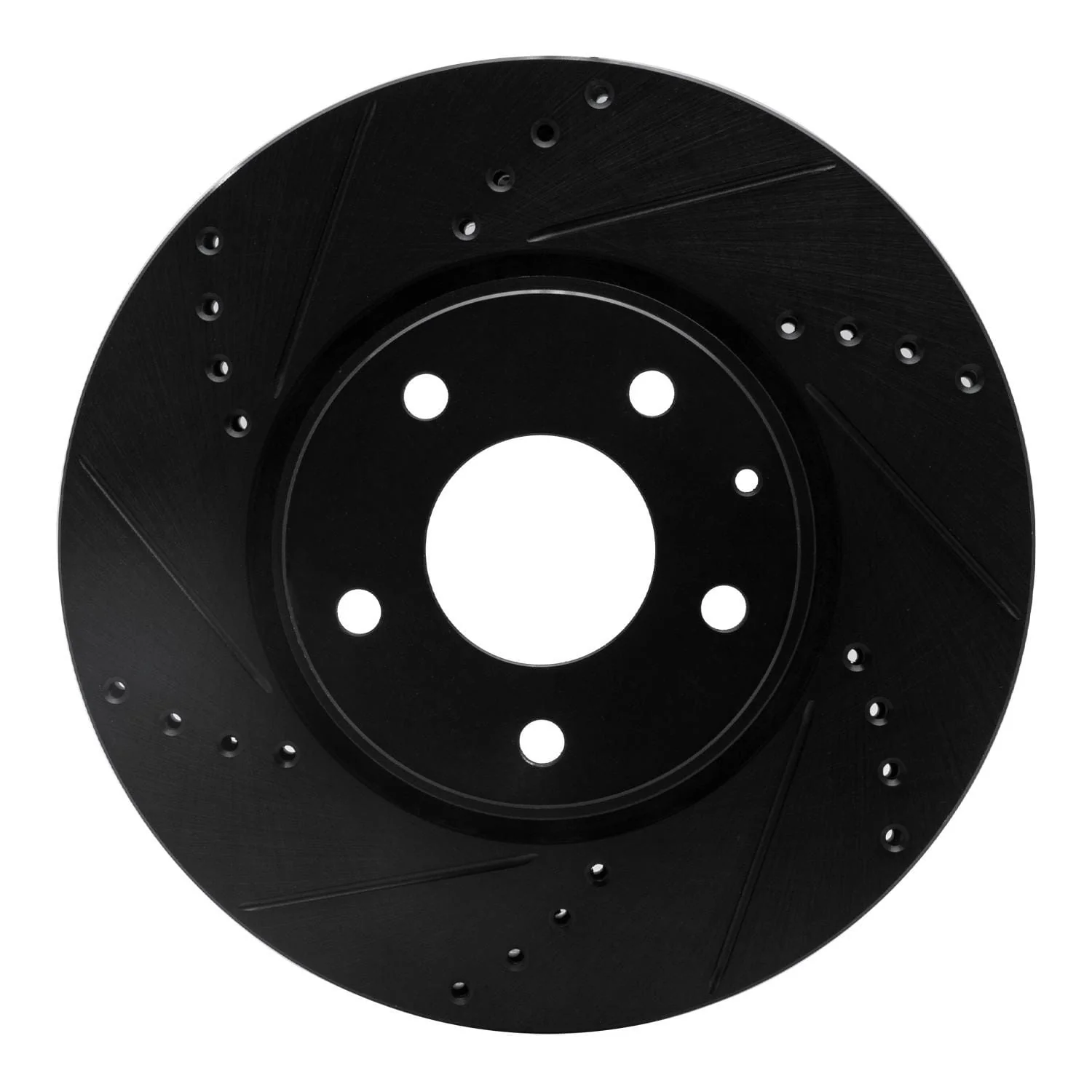R1 Concepts 16-25 Mazda CX-5 Front Left Drilled & Slotted Black Brake Rotor